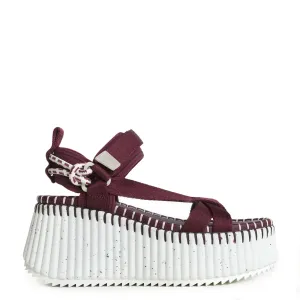 Chloé Shoes Nama Flatform Sandal, Ruby