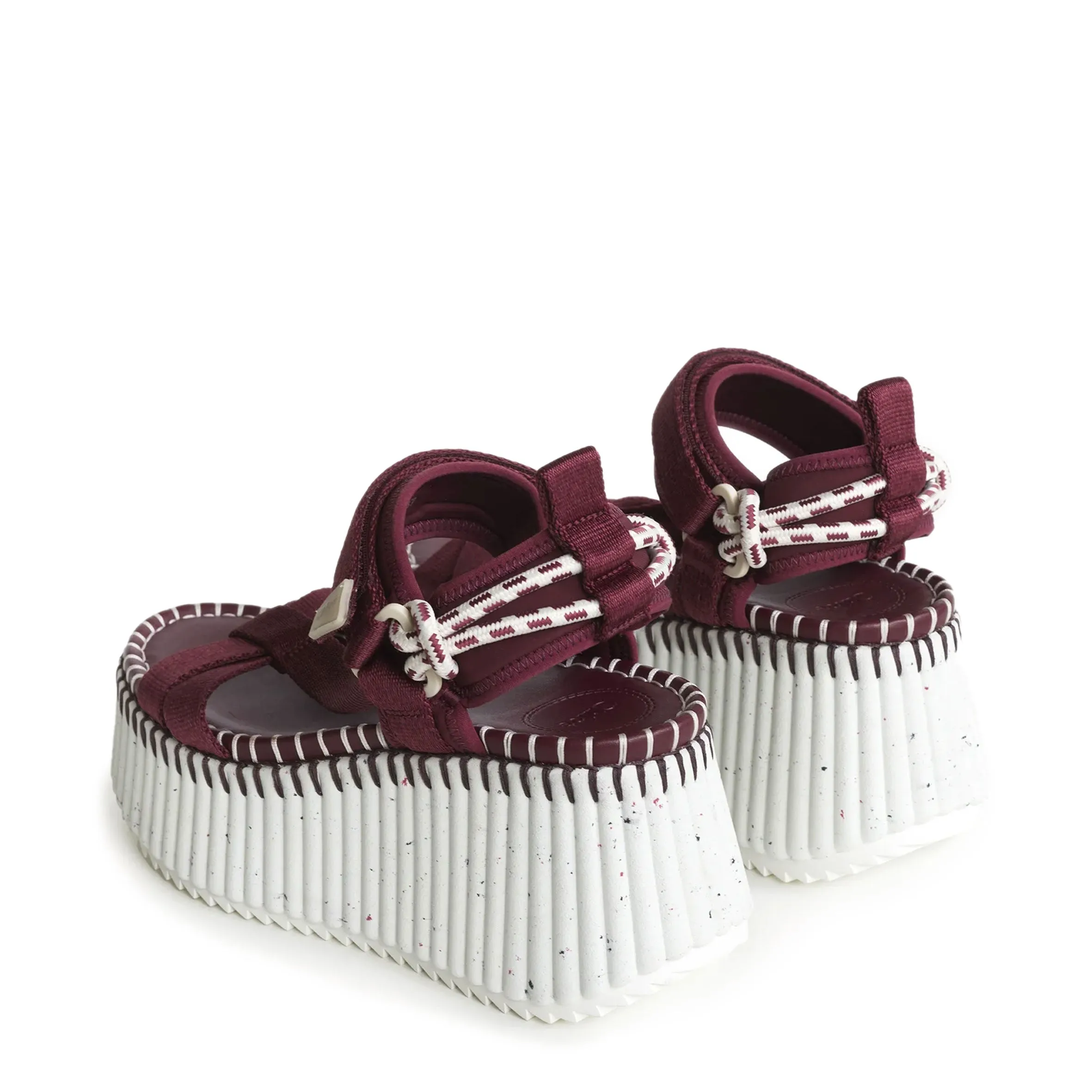 Chloé Shoes Nama Flatform Sandal, Ruby