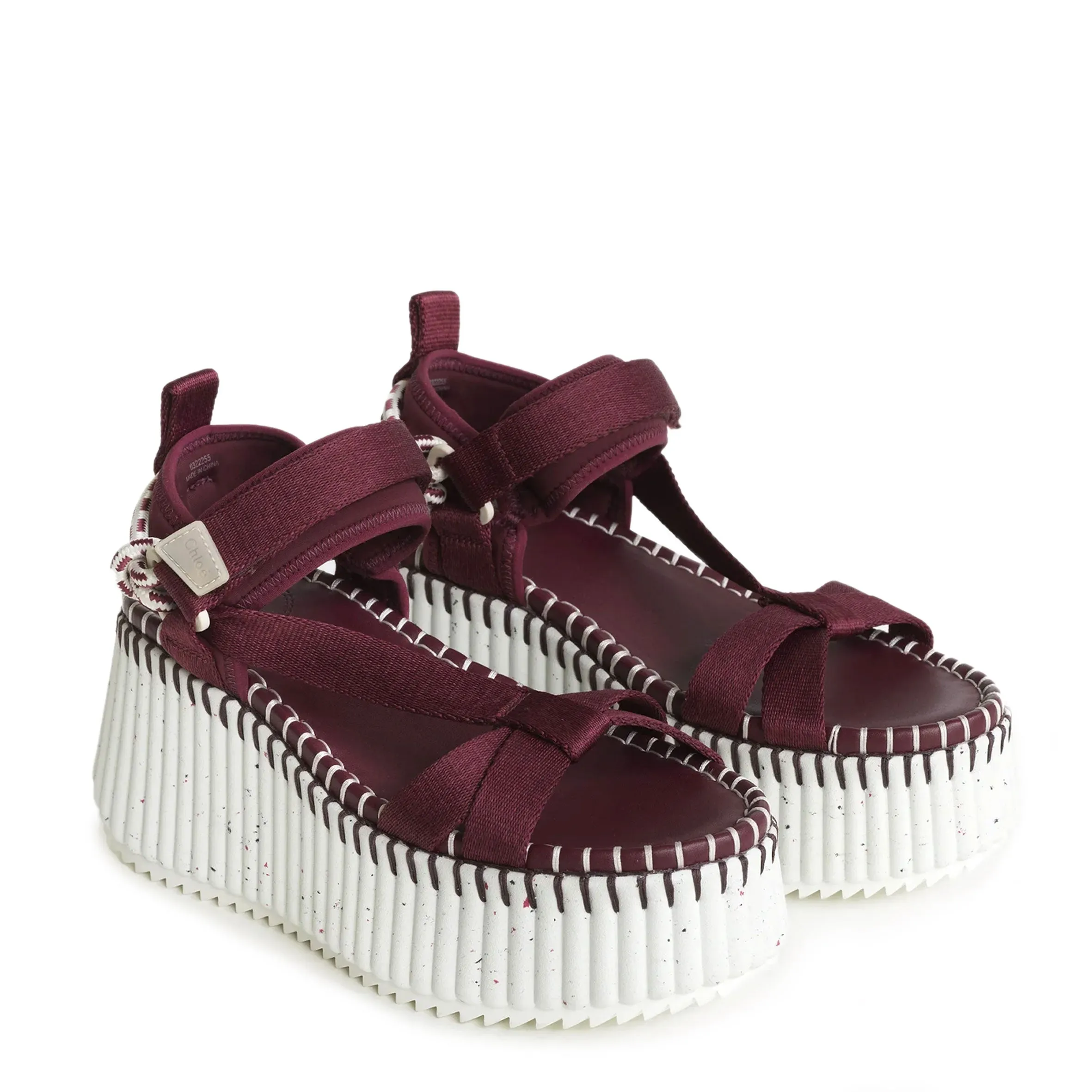 Chloé Shoes Nama Flatform Sandal, Ruby