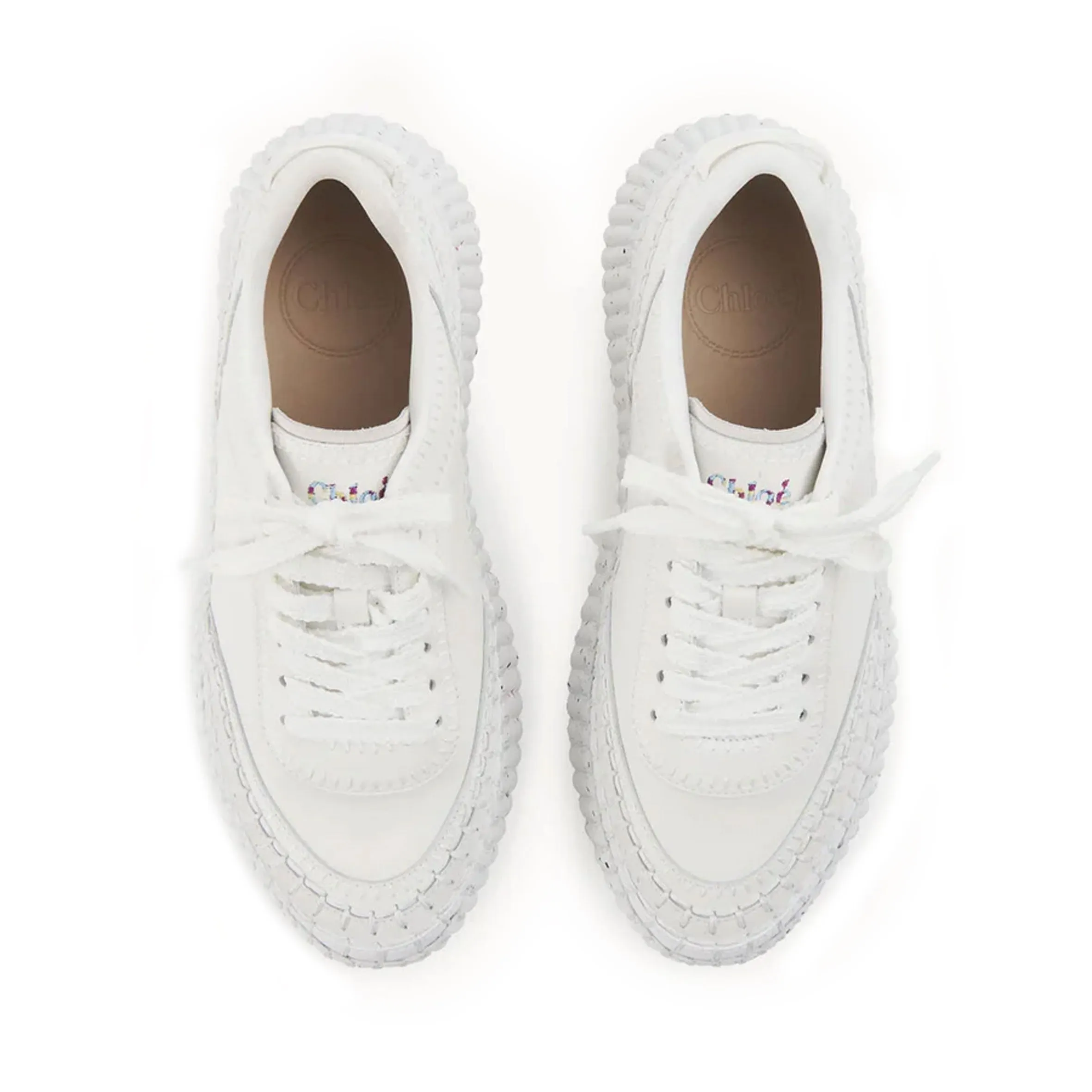 Chloé Shoes Nama Leather Sneaker, White