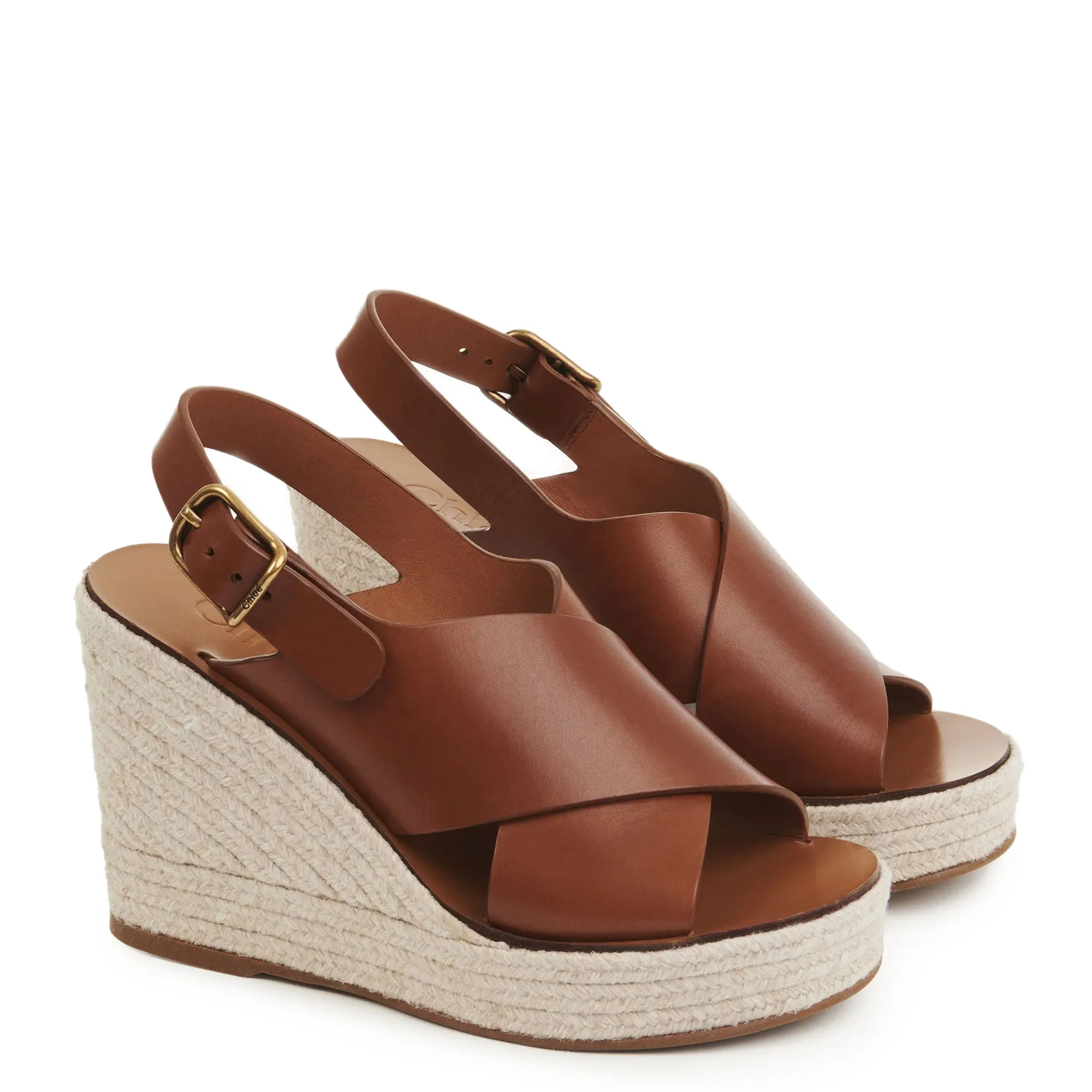 Chloé Shoes Pary Espadrille Wedge, Ginger Brown