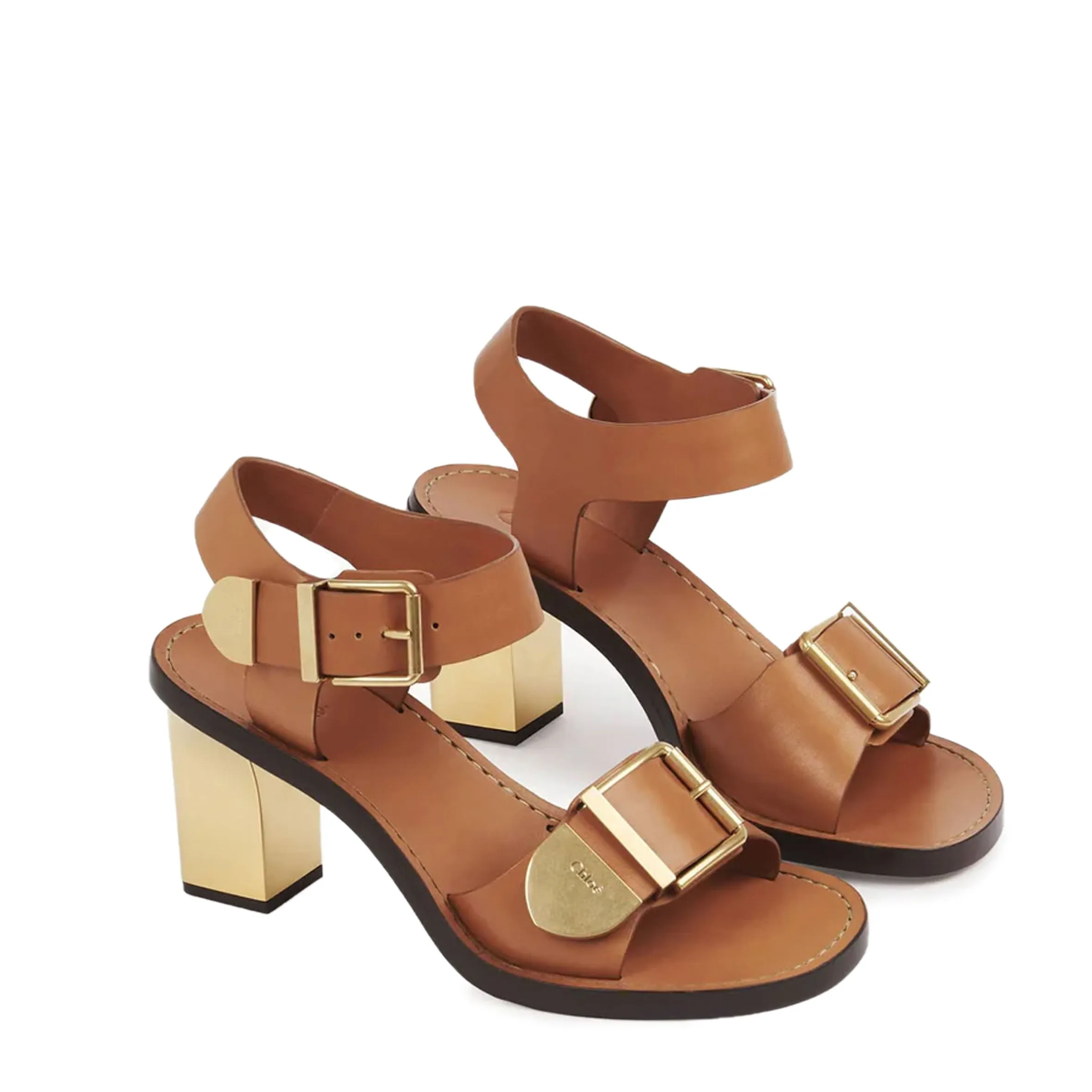 Chloé Shoes Rebecca Gold Heel, 70 Luminous Ochre