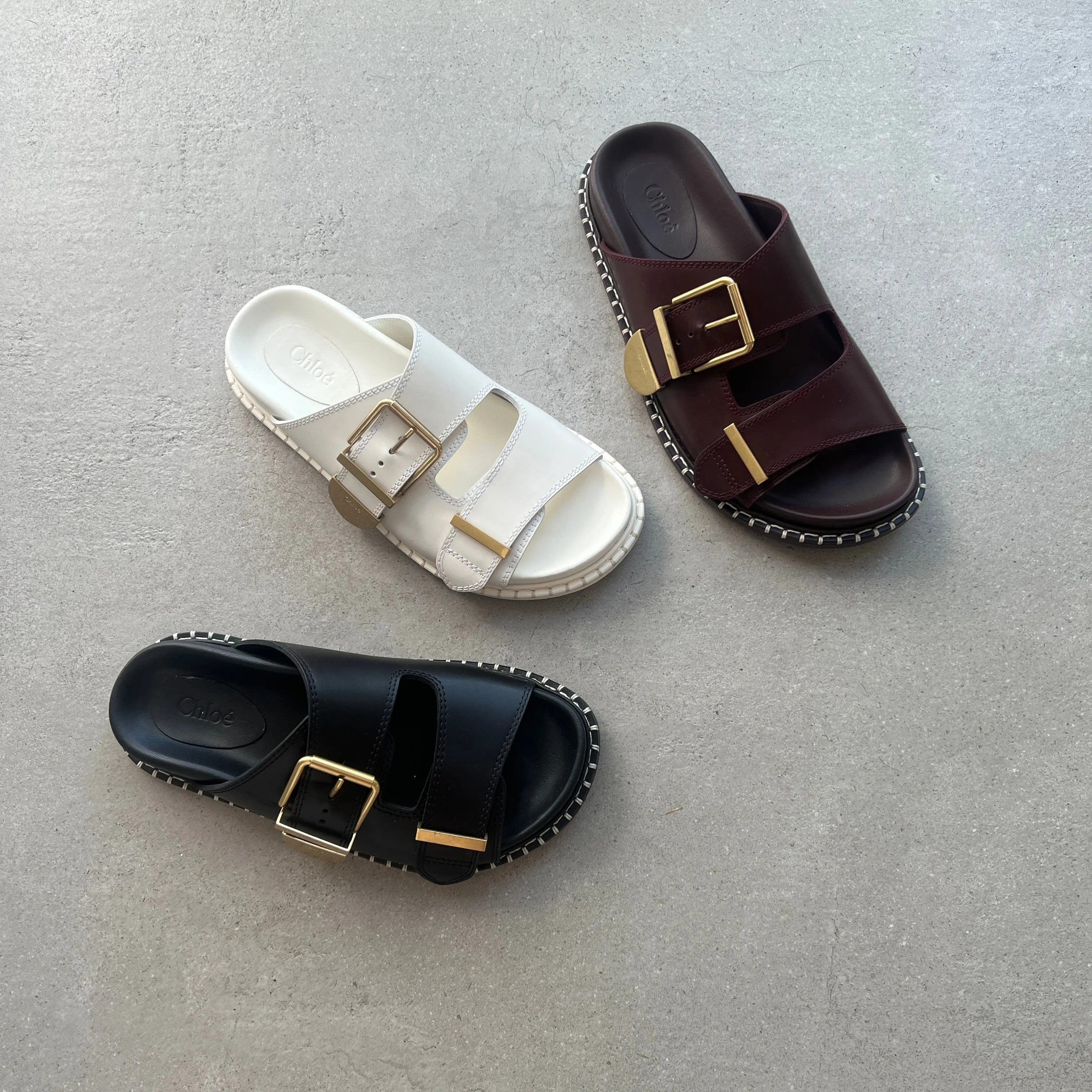 Chloé Shoes Rebecca Slides, Grenat