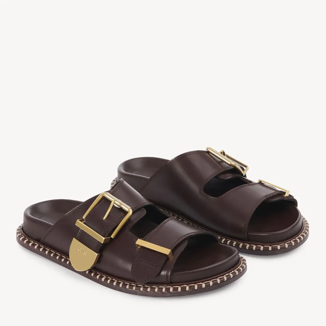 Chloé Shoes Rebecca Slides, Grenat