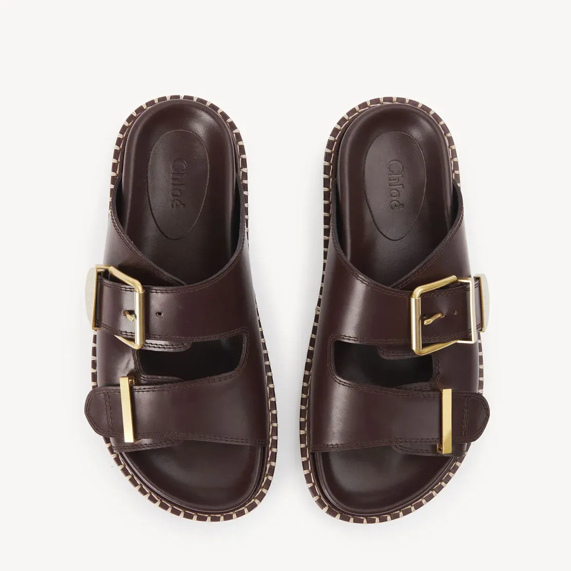 Chloé Shoes Rebecca Slides, Grenat