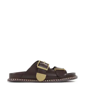 Chloé Shoes Rebecca Slides, Grenat