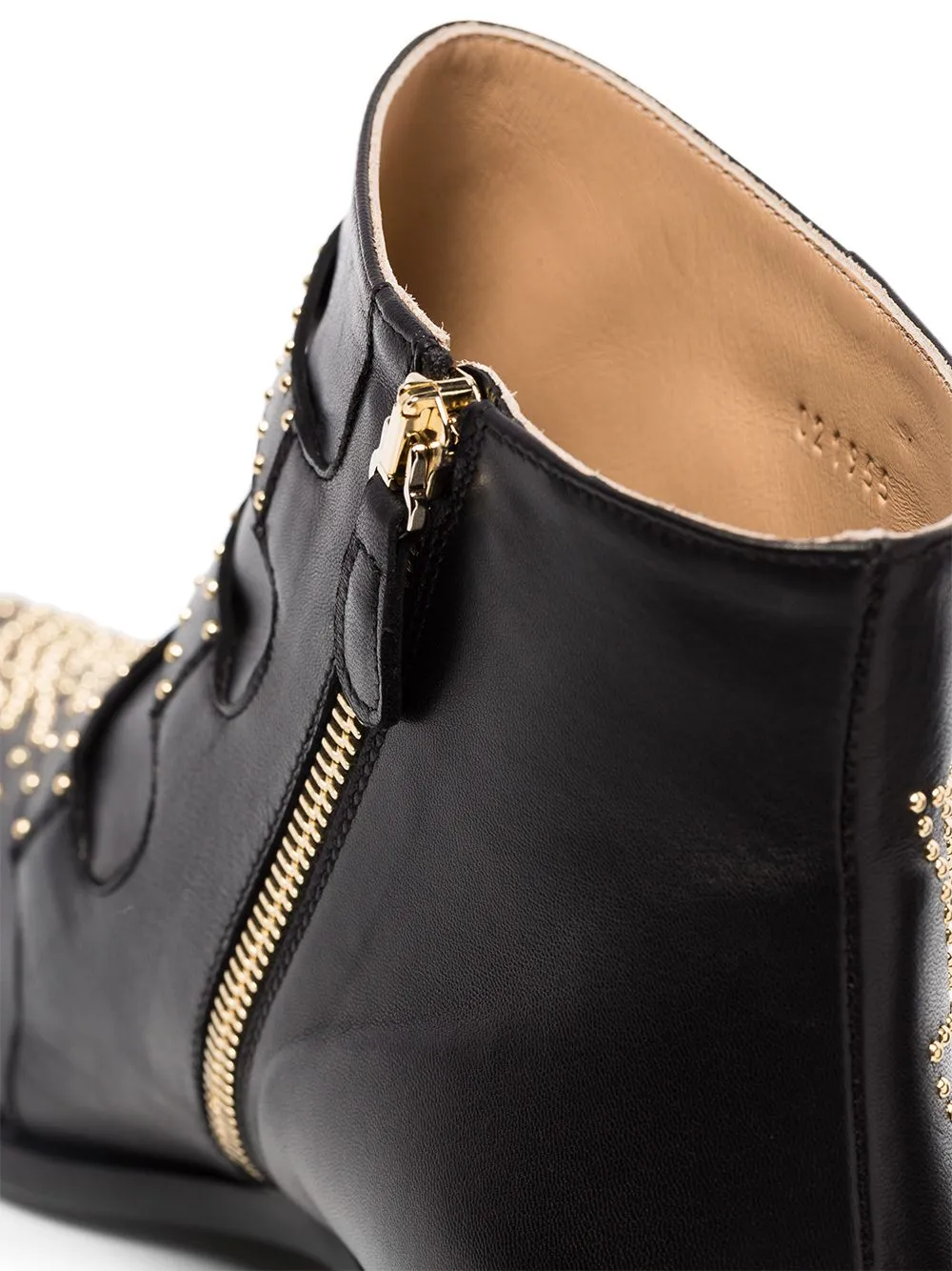 Chloé Shoes Susanna Low Boots, Black/Gold