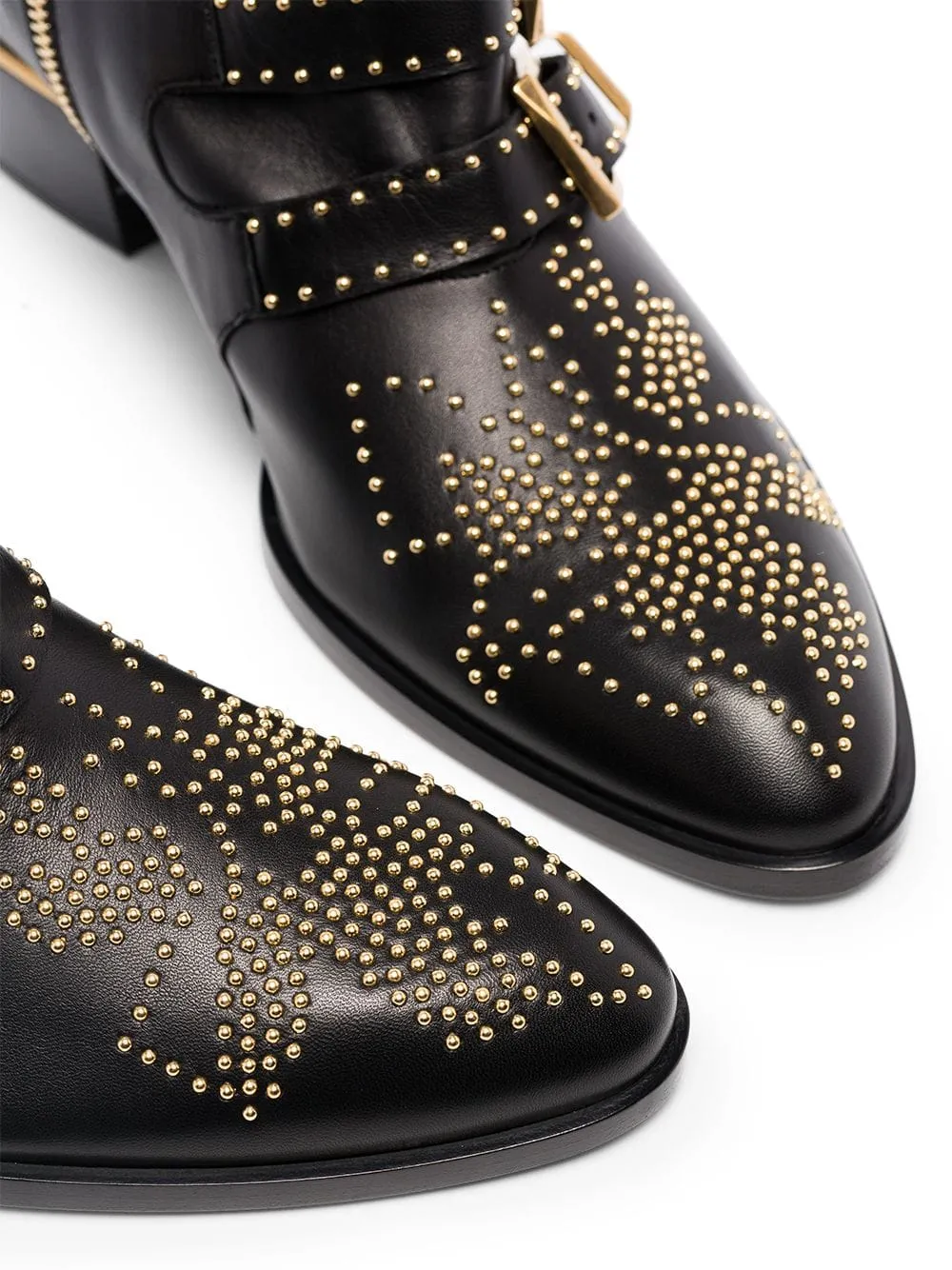 Chloé Shoes Susanna Low Boots, Black/Gold