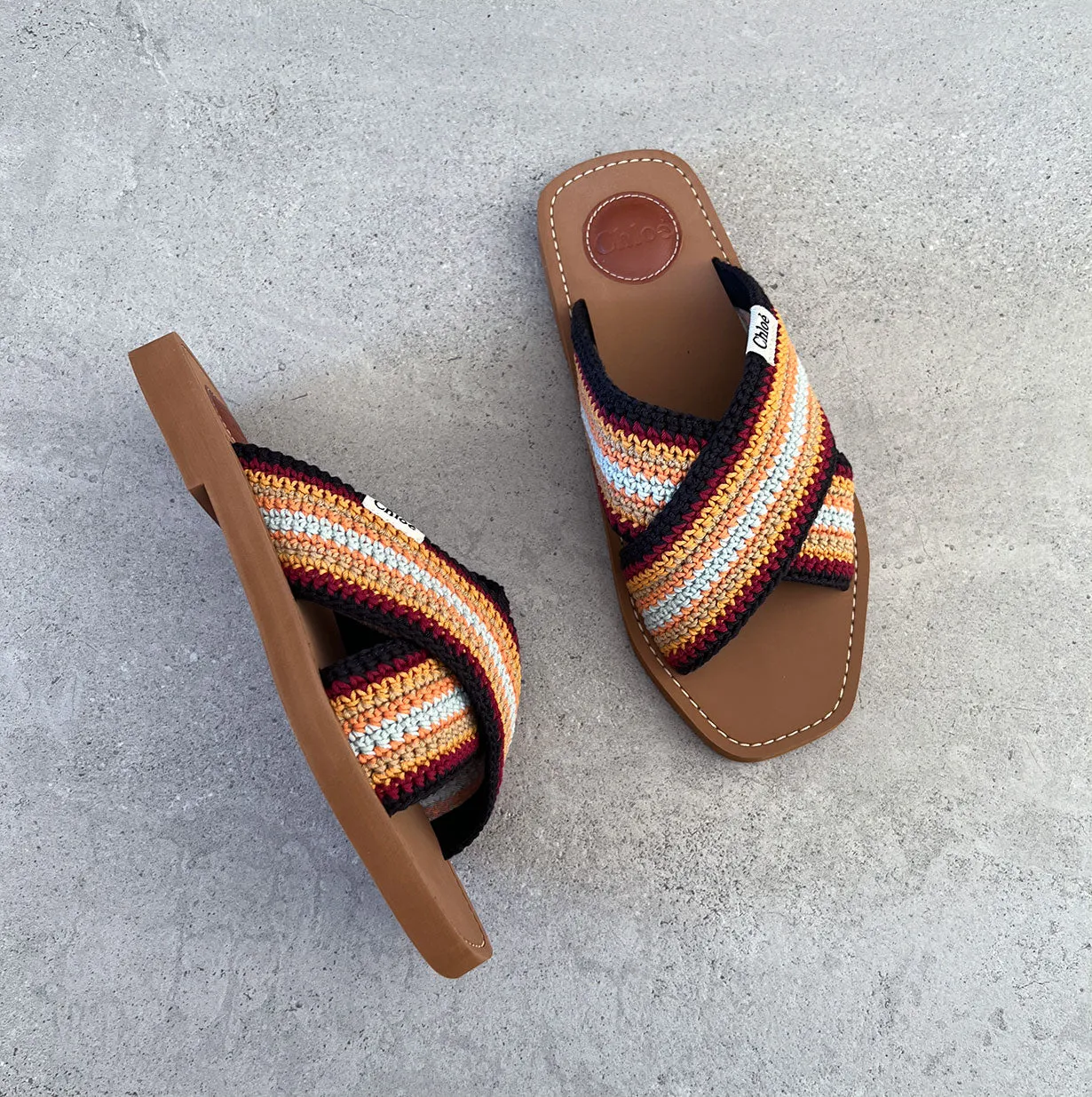 Chloé Shoes Woody Crochet Slide