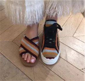 Chloé Shoes Woody Crochet Slide