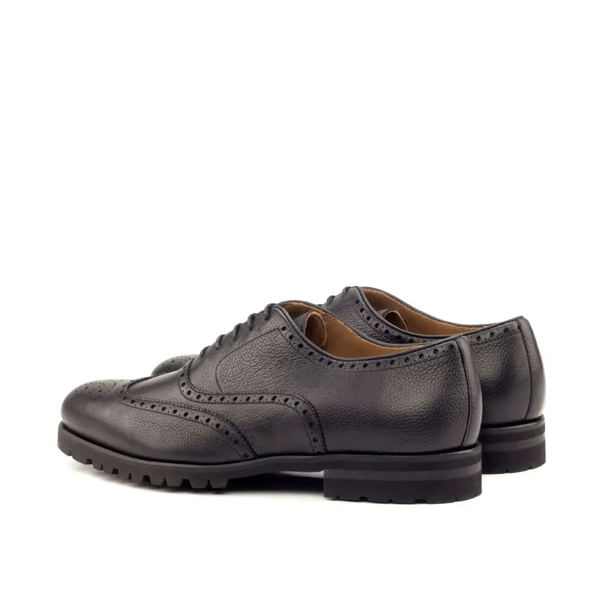 Dapperfam Shoes DapperFam Aeron in Black Men's Italian Full Grain Leather Full Brogue