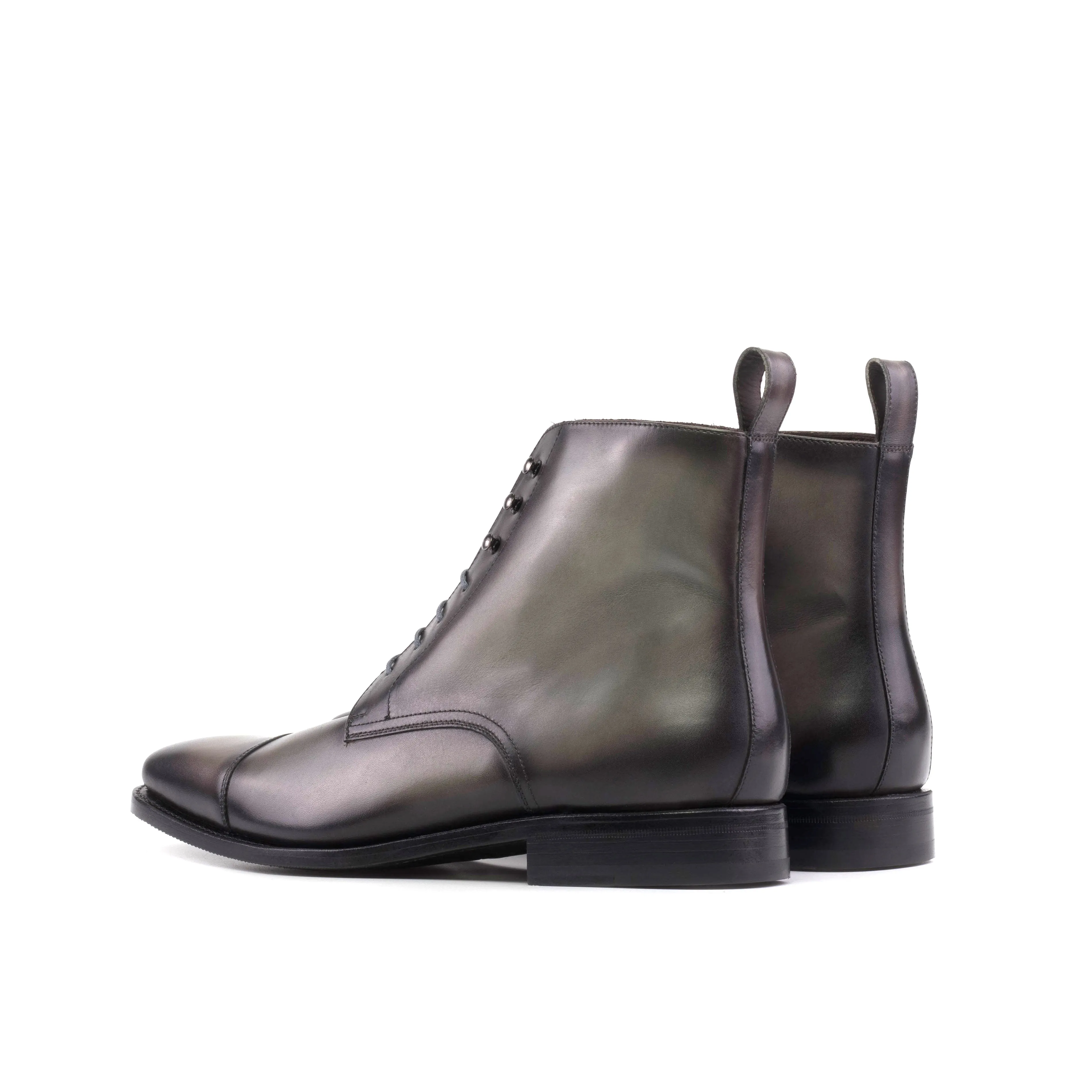Dapperfam Shoes DapperFam Garrison in Dark Grey Men's Italian Leather Jumper Boot