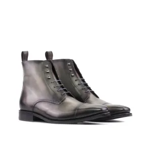 Dapperfam Shoes DapperFam Garrison in Dark Grey Men's Italian Leather Jumper Boot