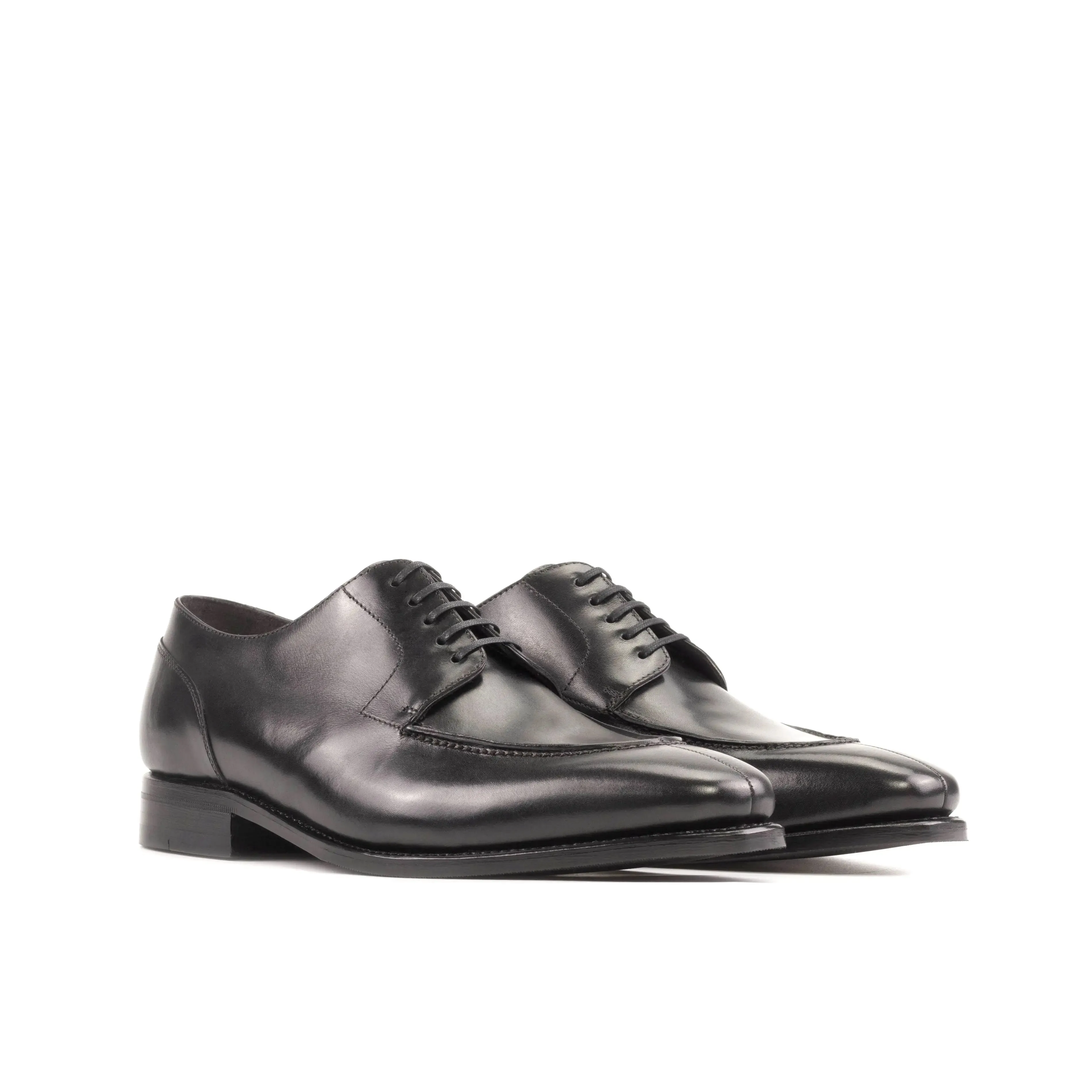 Dapperfam Shoes DapperFam Lorenzo in Black Men's Italian Leather Derby Split Toe