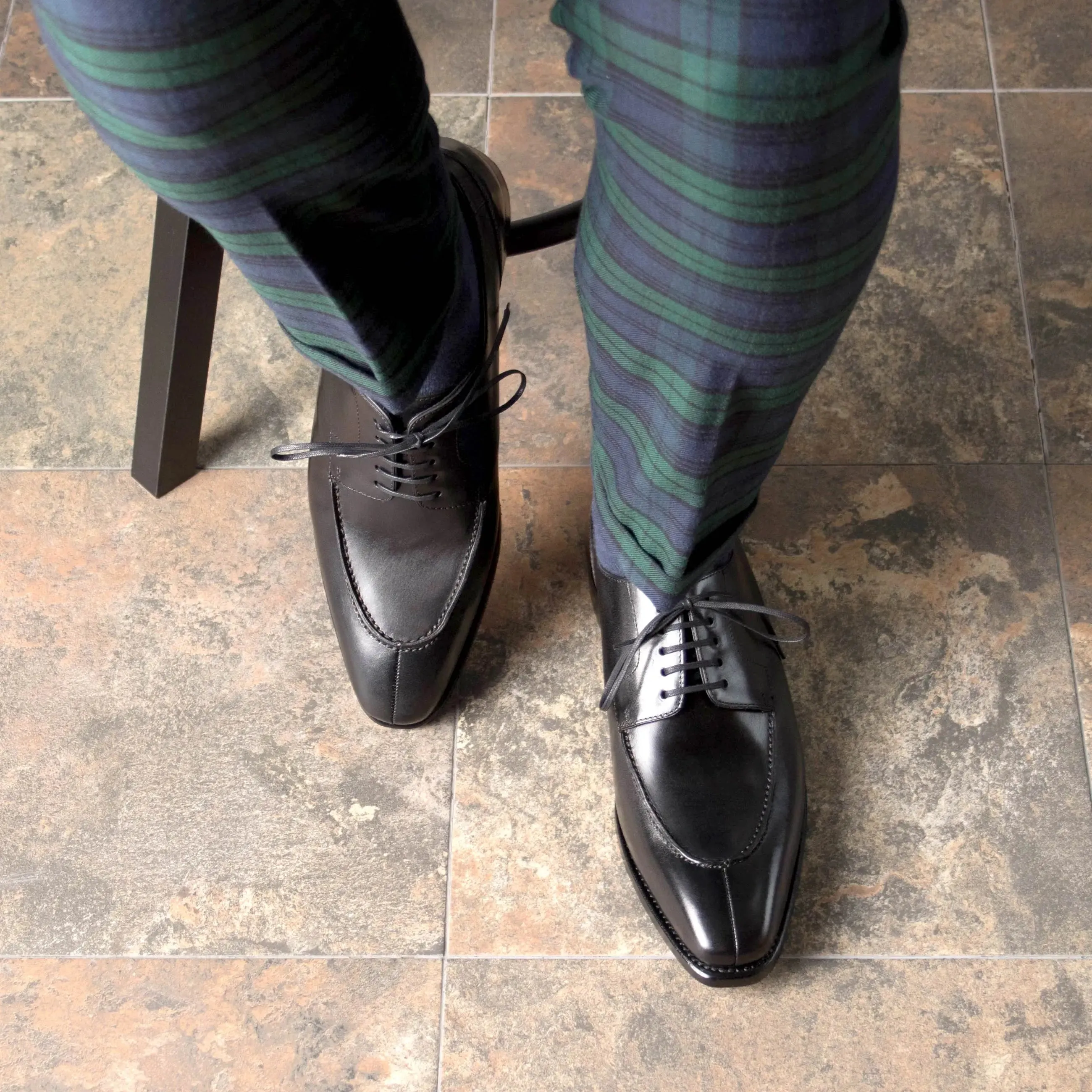 Dapperfam Shoes DapperFam Lorenzo in Black Men's Italian Leather Derby Split Toe