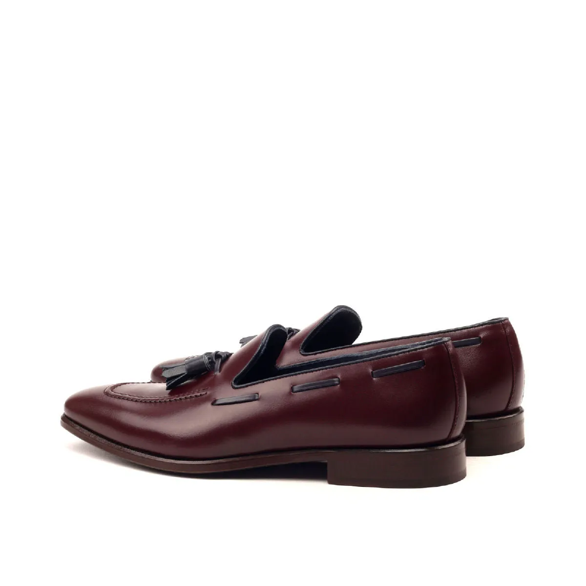 Dapperfam Shoes DapperFam Luciano in Burgundy / Navy Men's Italian Leather Loafer