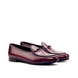 Dapperfam Shoes DapperFam Marcello in Brown / Burgundy Men's Hand-Painted Patina Belgian Slipper