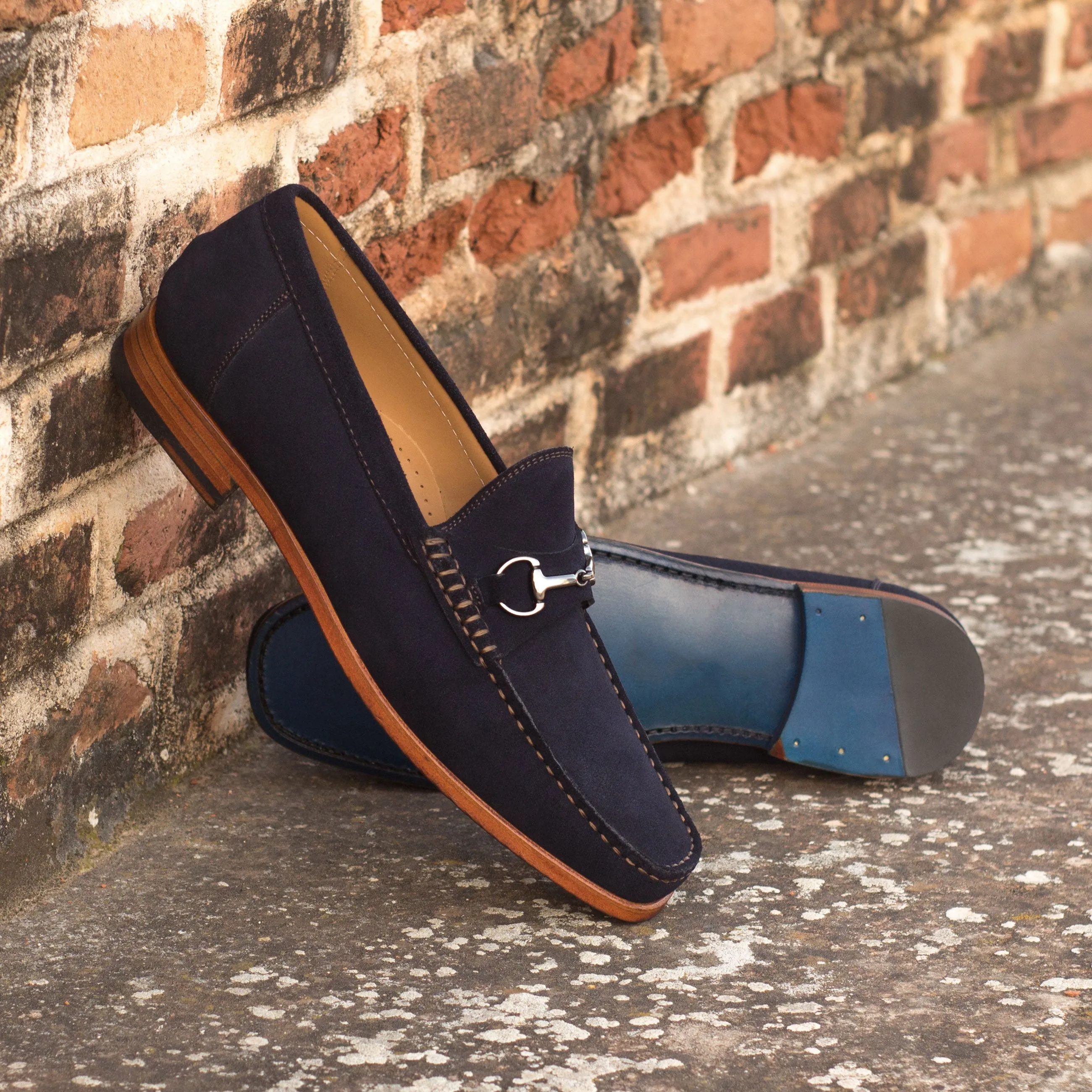 Dapperfam Shoes DapperFam Mariner in Navy Men's Suede Moccasin