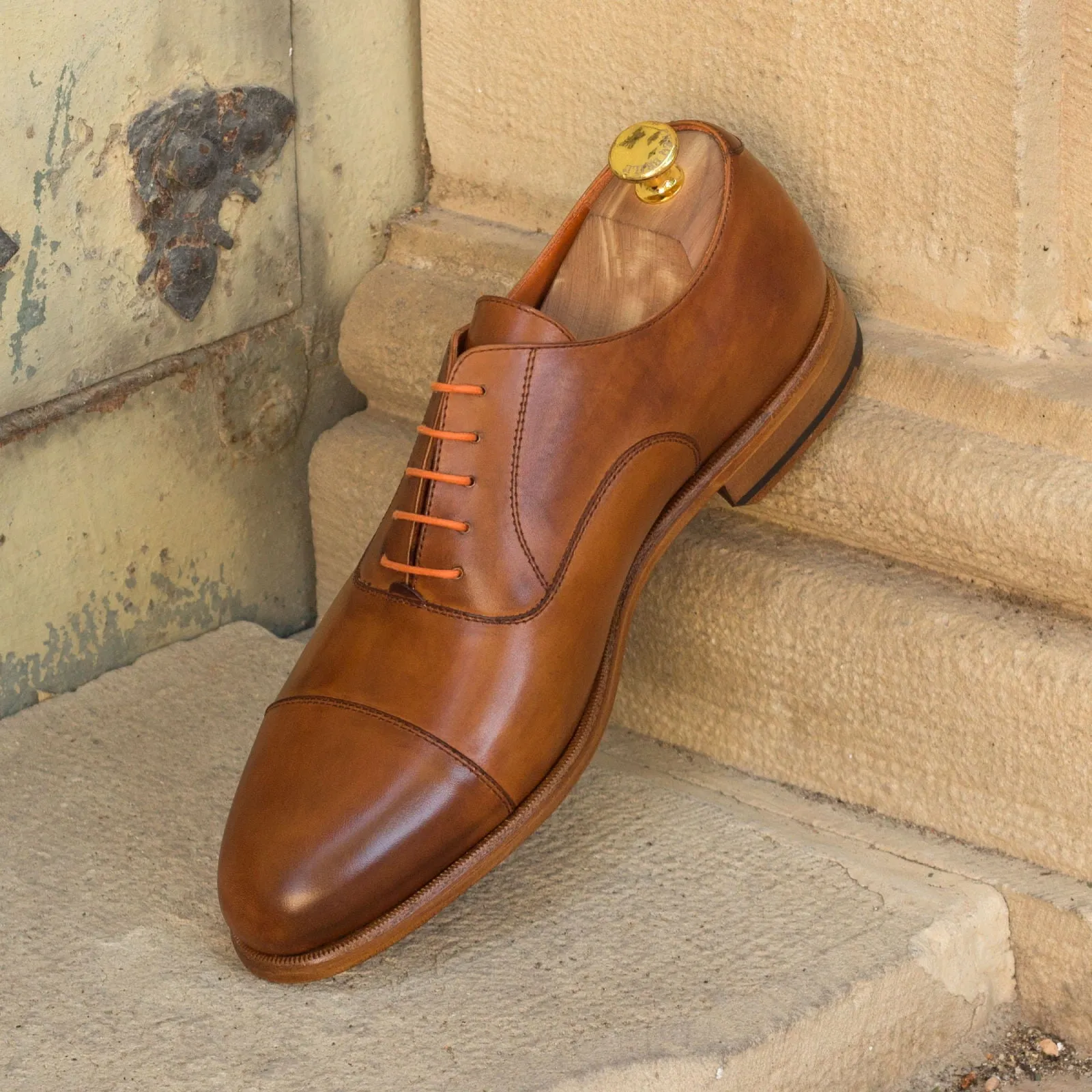 Dapperfam Shoes DapperFam Rafael in Cognac Men's Italian Leather Oxford