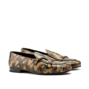 Dapperfam Shoes DapperFam Rialto in Brown Men's Hand-Painted Patina Monk Slipper