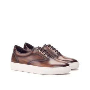 Dapperfam Shoes DapperFam Riccardo in Dark Brown Men's Hand-Painted Italian Leather Top Sider