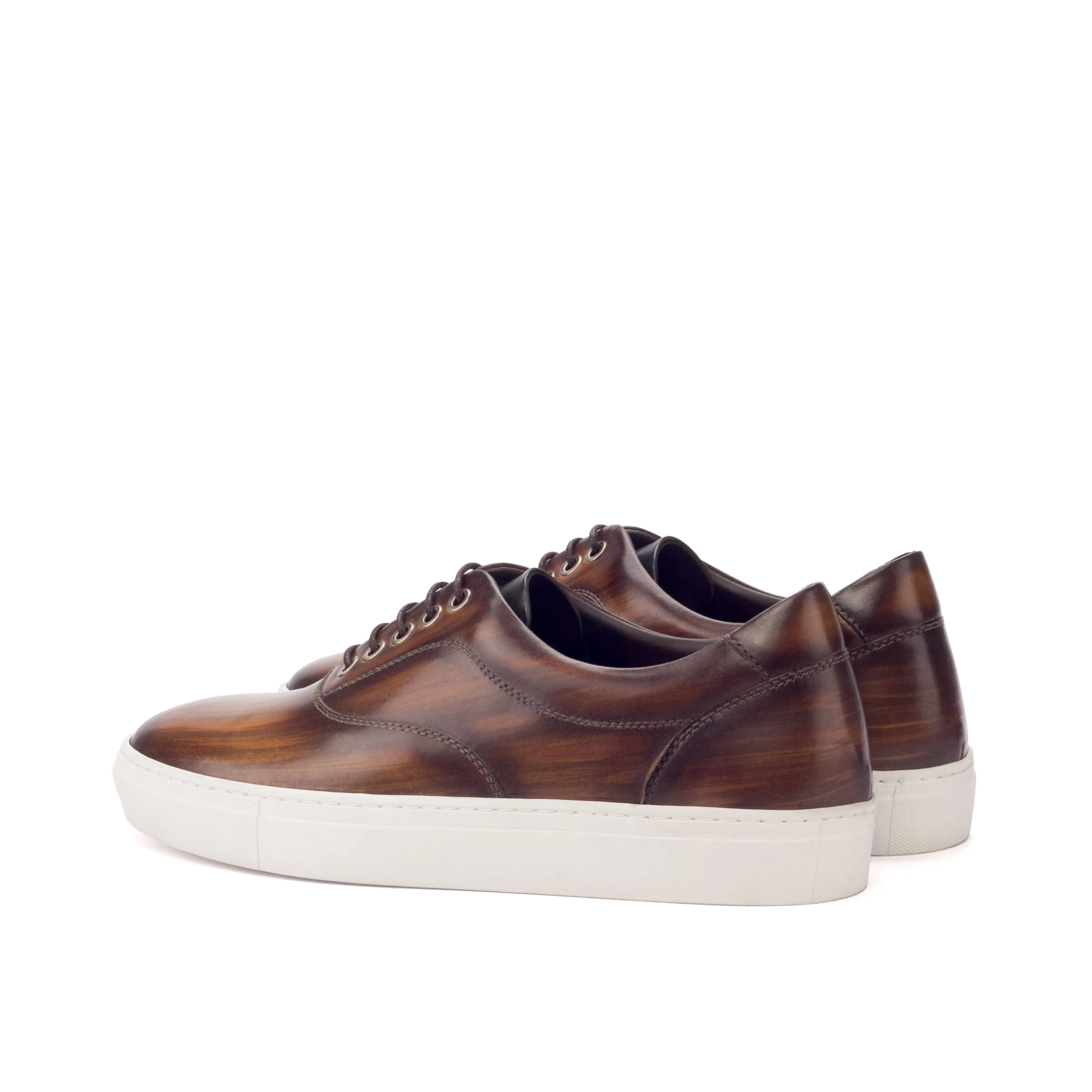 Dapperfam Shoes DapperFam Riccardo in Dark Brown Men's Hand-Painted Italian Leather Top Sider
