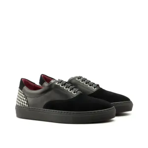 Dapperfam Shoes DapperFam Riccardo in Houndstooth / Black Men's Sartorial & Lux Suede Top Sider
