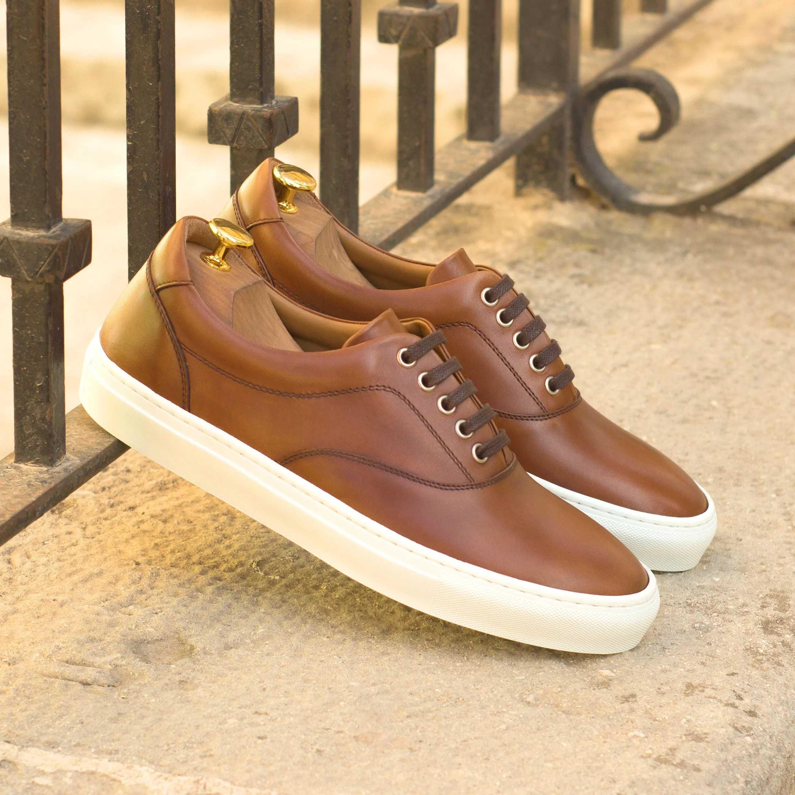 Dapperfam Shoes DapperFam Riccardo in Med Brown Men's Italian Leather Top Sider