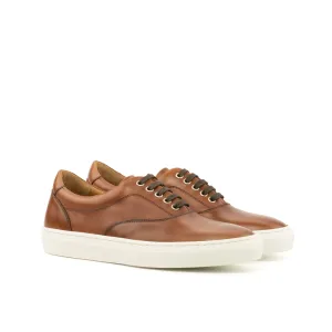 Dapperfam Shoes DapperFam Riccardo in Med Brown Men's Italian Leather Top Sider