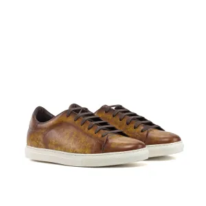 Dapperfam Shoes DapperFam Rivale in Cognac Men's Hand-Painted Patina Trainer
