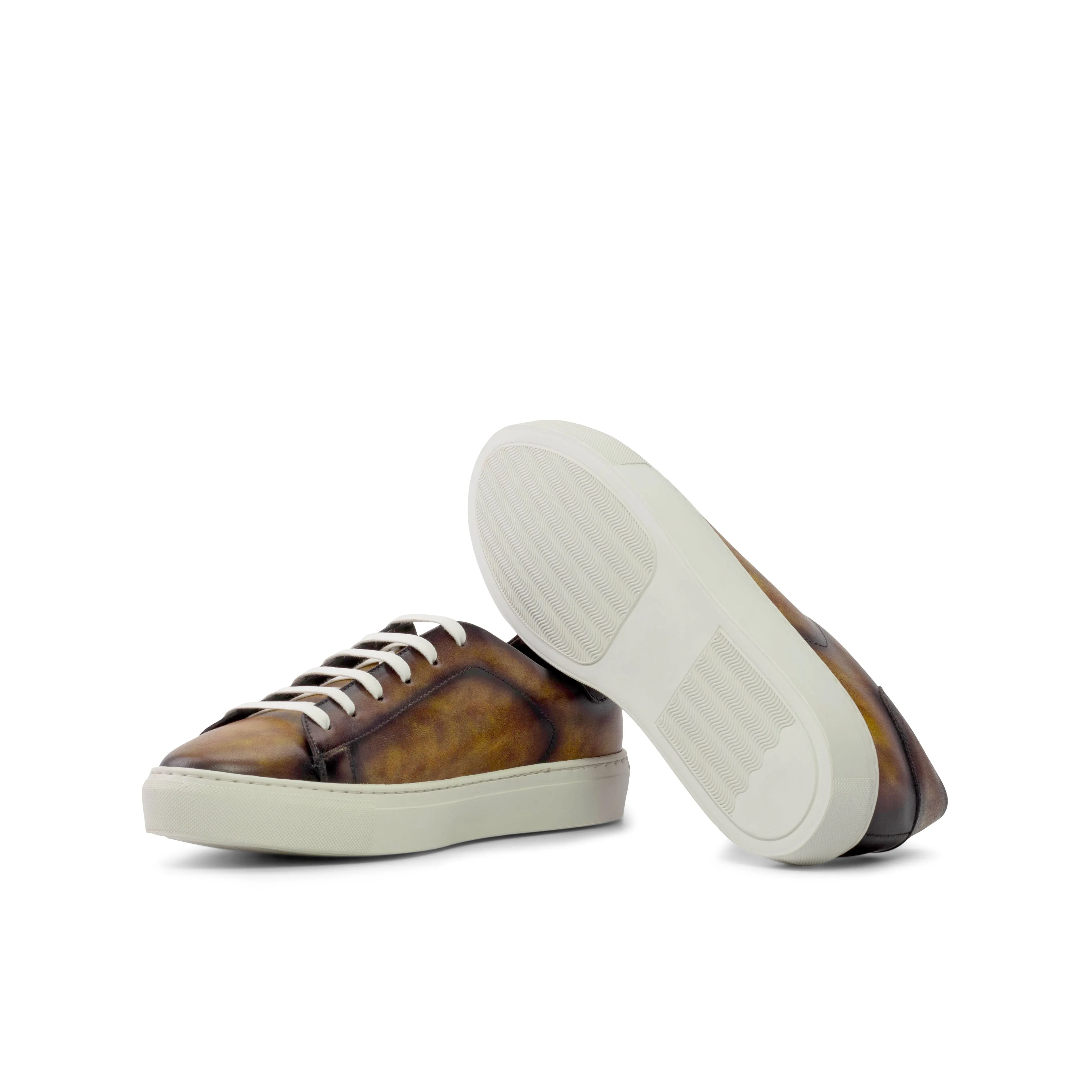 Dapperfam Shoes DapperFam Rivale in Fire Men's Hand-Painted Patina Trainer