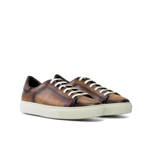 Dapperfam Shoes DapperFam Rivale in Fire Men's Hand-Painted Patina Trainer