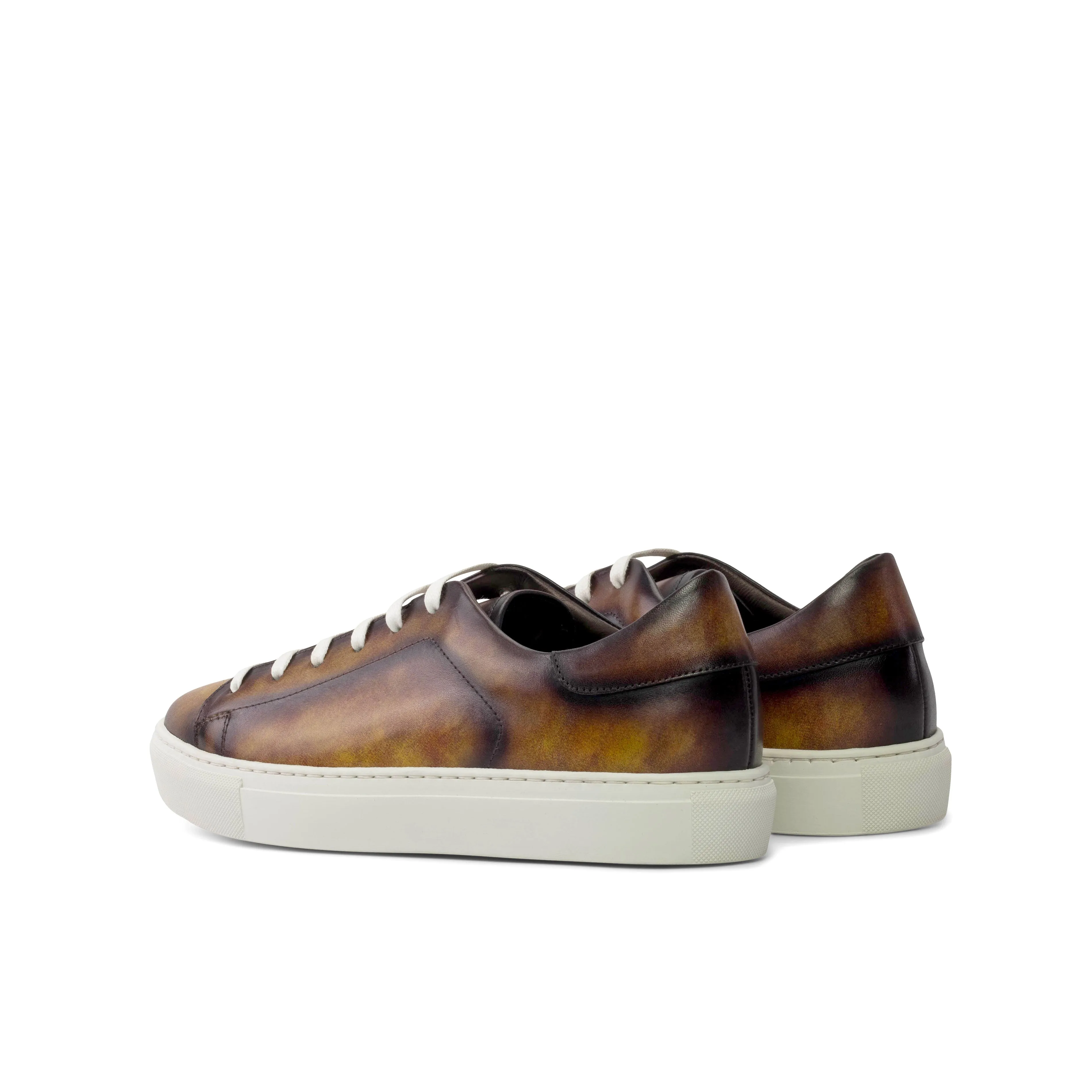 Dapperfam Shoes DapperFam Rivale in Fire Men's Hand-Painted Patina Trainer