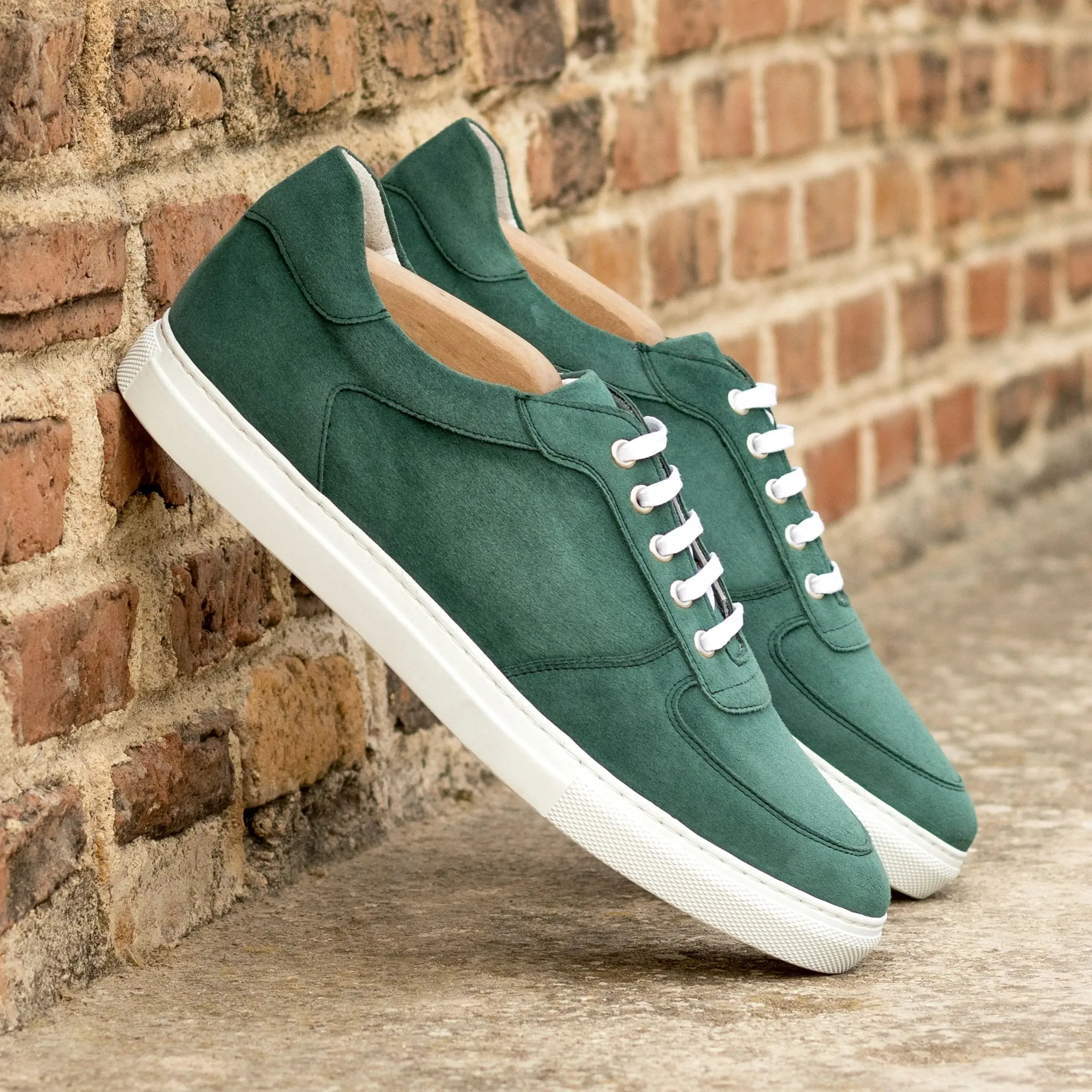 Dapperfam Shoes DapperFam Rivale in Forest Men's Italian Suede Trainer