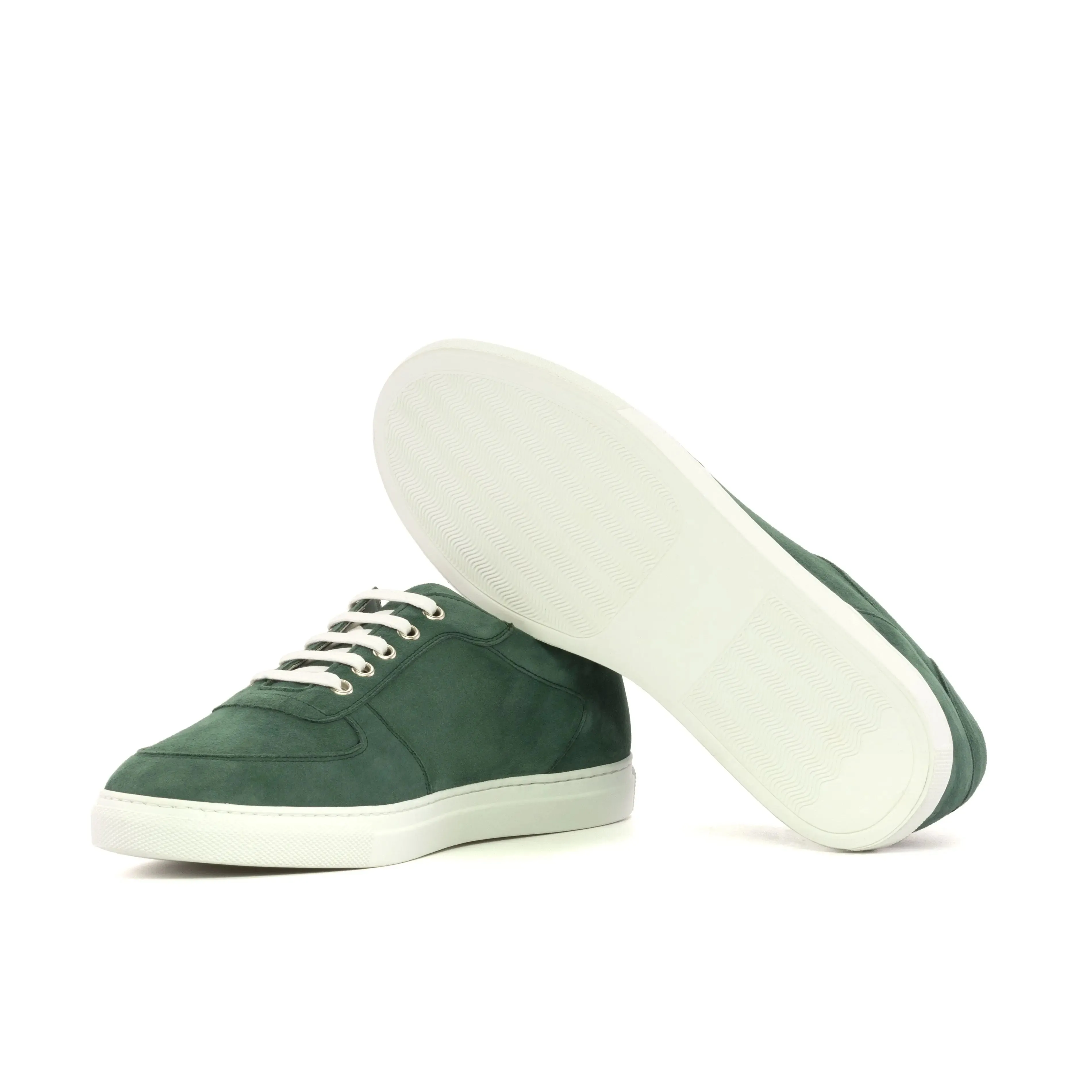 Dapperfam Shoes DapperFam Rivale in Forest Men's Italian Suede Trainer