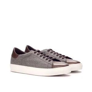 Dapperfam Shoes DapperFam Rivale in Light Grey Men's Flannel Trainer