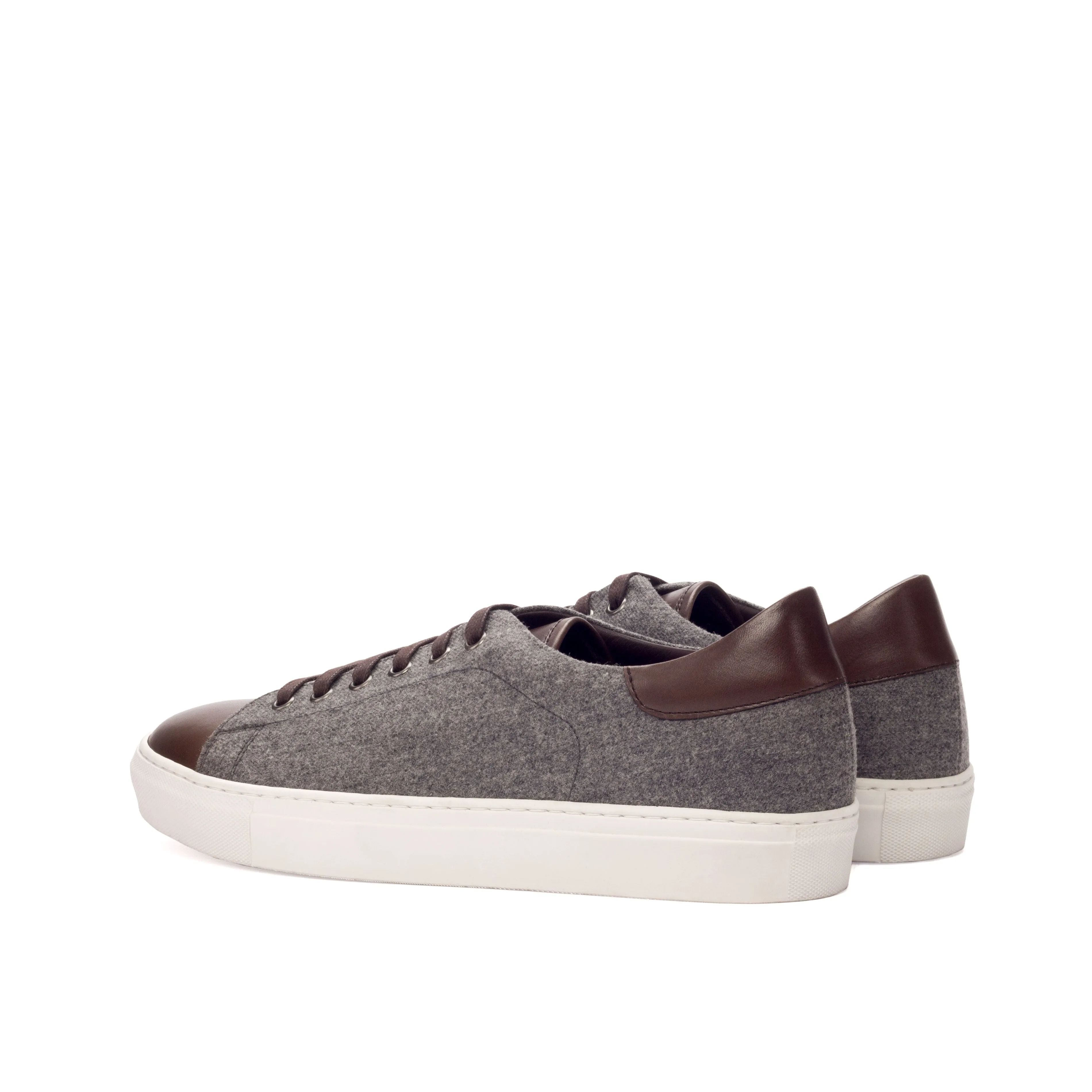 Dapperfam Shoes DapperFam Rivale in Light Grey Men's Flannel Trainer