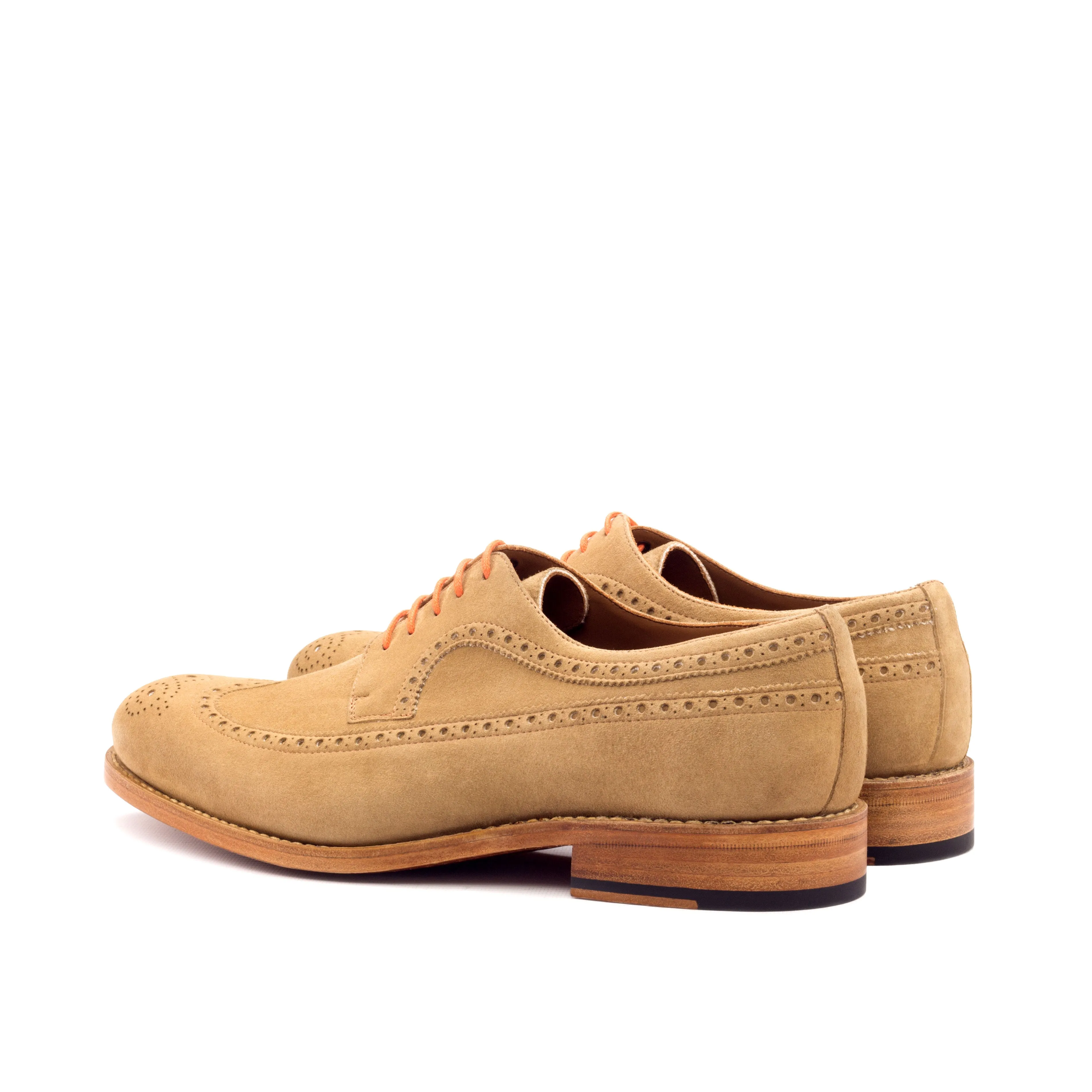 Dapperfam Shoes DapperFam Zephyr in Camel Men's Italian Suede Longwing Blucher