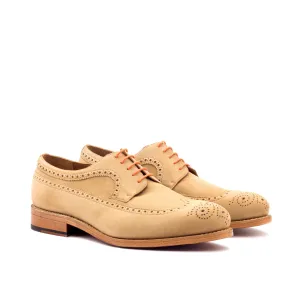 Dapperfam Shoes DapperFam Zephyr in Camel Men's Italian Suede Longwing Blucher