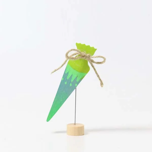 Grimm's Decorative Figure - School Cone Neon Green