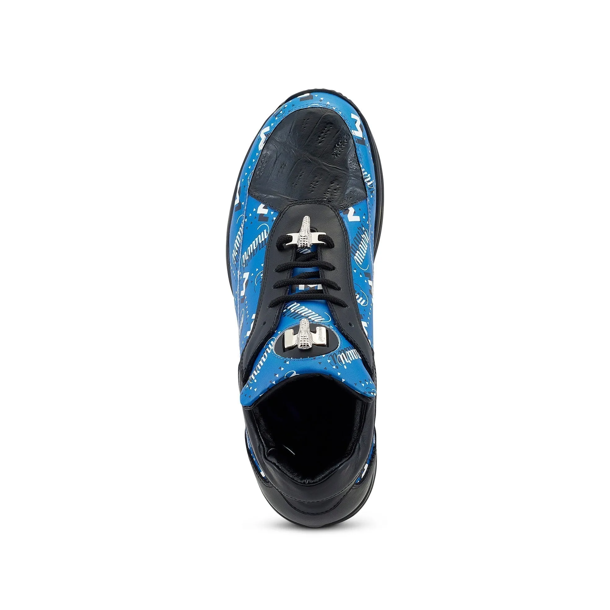 Mauri Shoes Mauri Baller in Royal Blue / Black / White Mens Exotic Crocodile / Calf-Skin Leather Casual Sneakers