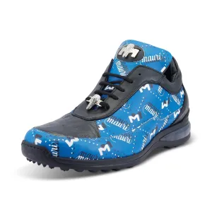 Mauri Shoes Mauri Baller in Royal Blue / Black / White Mens Exotic Crocodile / Calf-Skin Leather Casual Sneakers