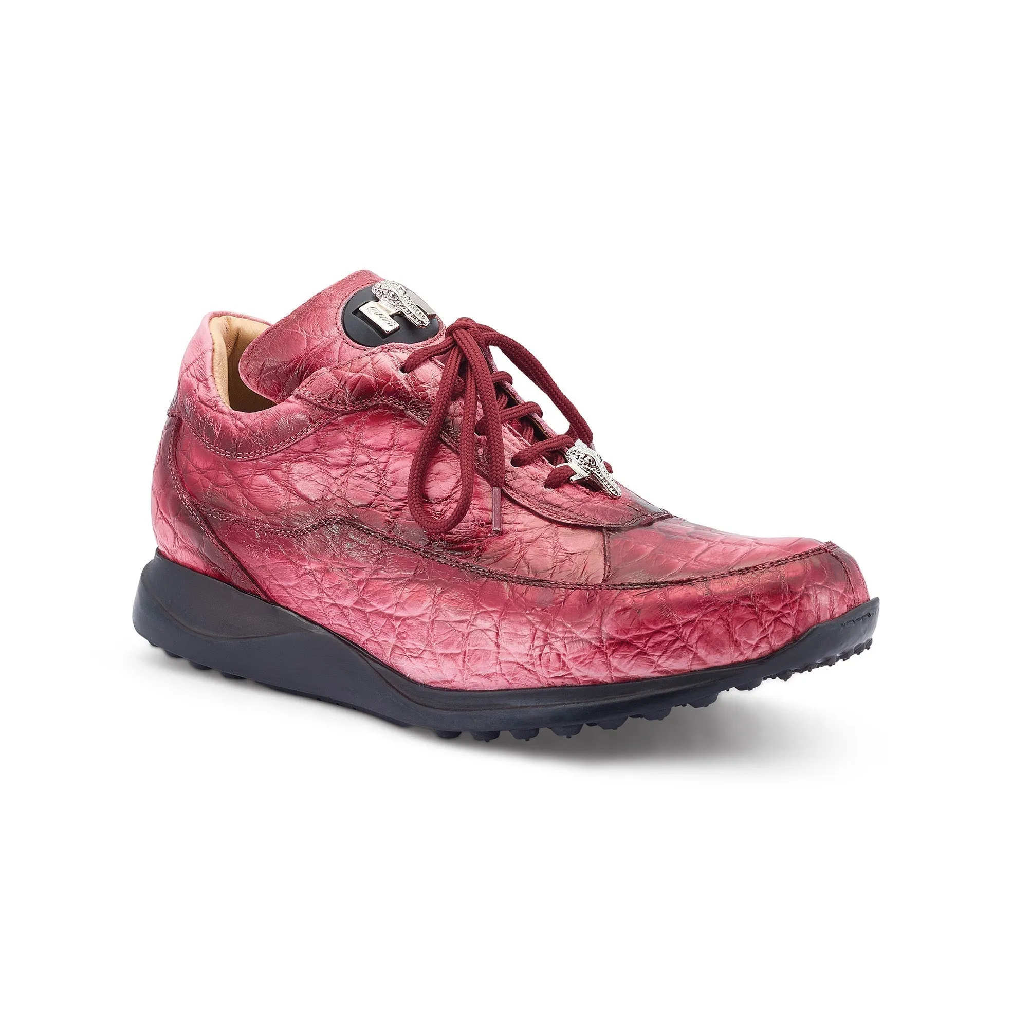 Mauri Shoes Mauri Bloodshed in Taste of Berry / Dirty Ruby Red Mens Exotic Alligator Casual Sneakers