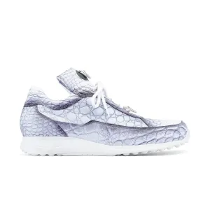 Mauri Shoes Mauri Bloodshed in White / Dirty Black Mens Exotic Alligator Casual Sneakers