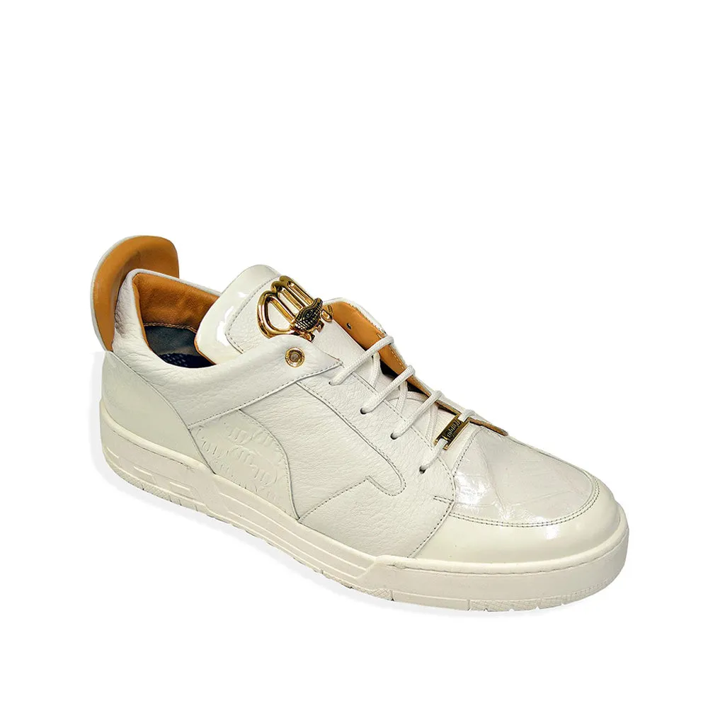 Mauri Shoes Mauri Boss in White Mens Exotic Crocodile / Patent / Calf-Skin Leather Casual Sneakers