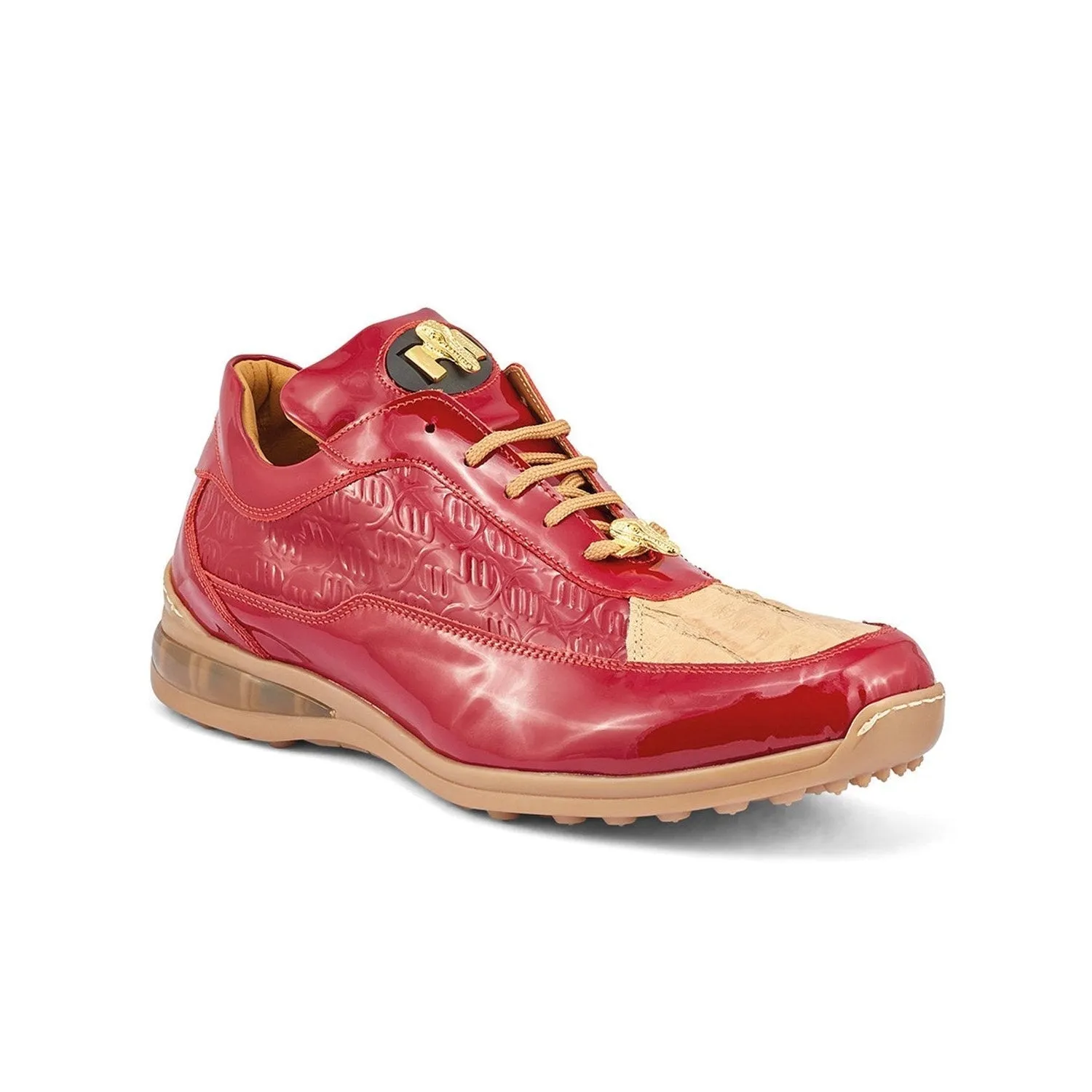 Mauri Shoes Mauri Bubble Raspberry / Champagne Mens Exotic Crocodile / Patent Leather Casual Sneakers