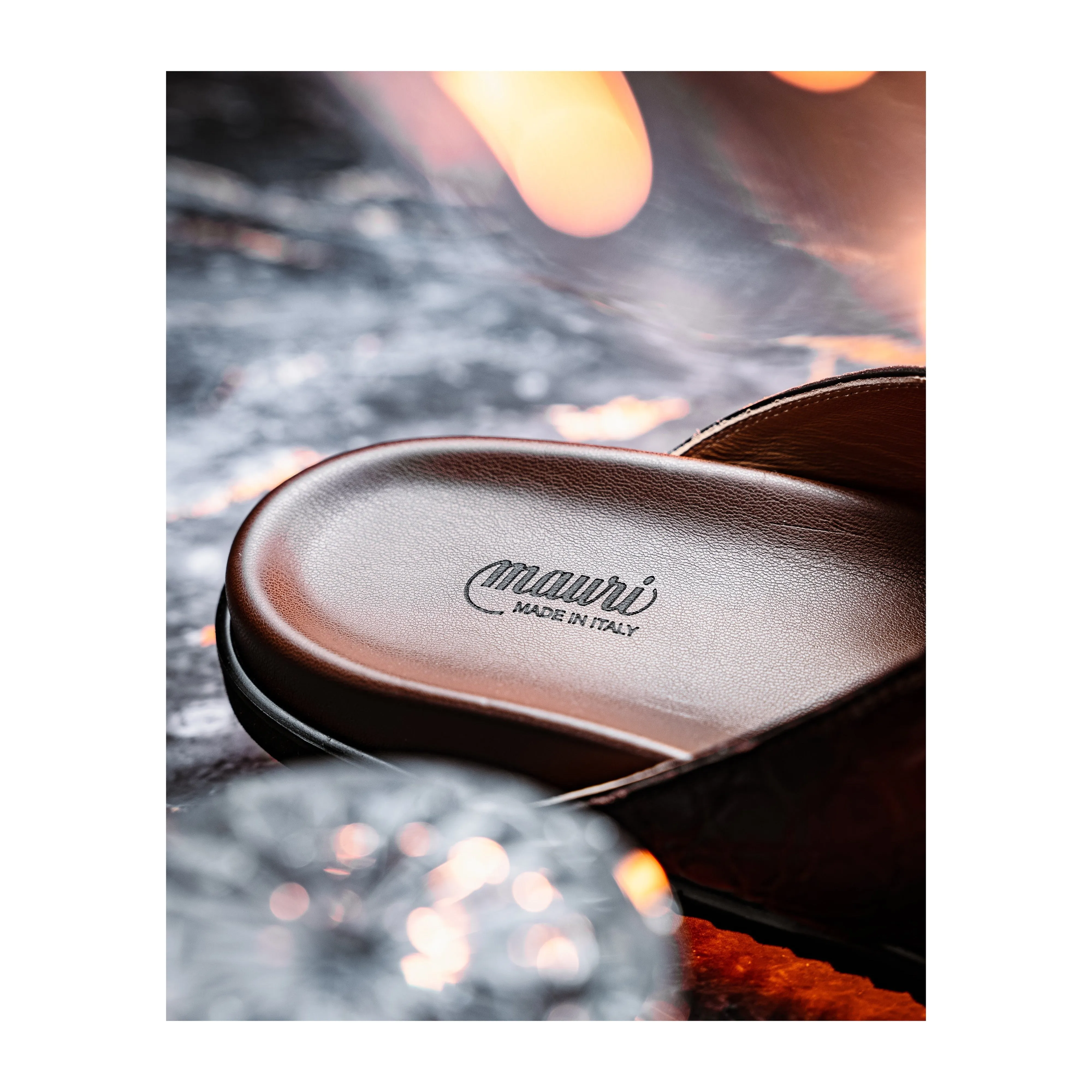 Mauri Shoes Mauri Coral in Cognac / Dirty T.Moro Mens Exotic Alligator / Time Leather Slip-on Sandals