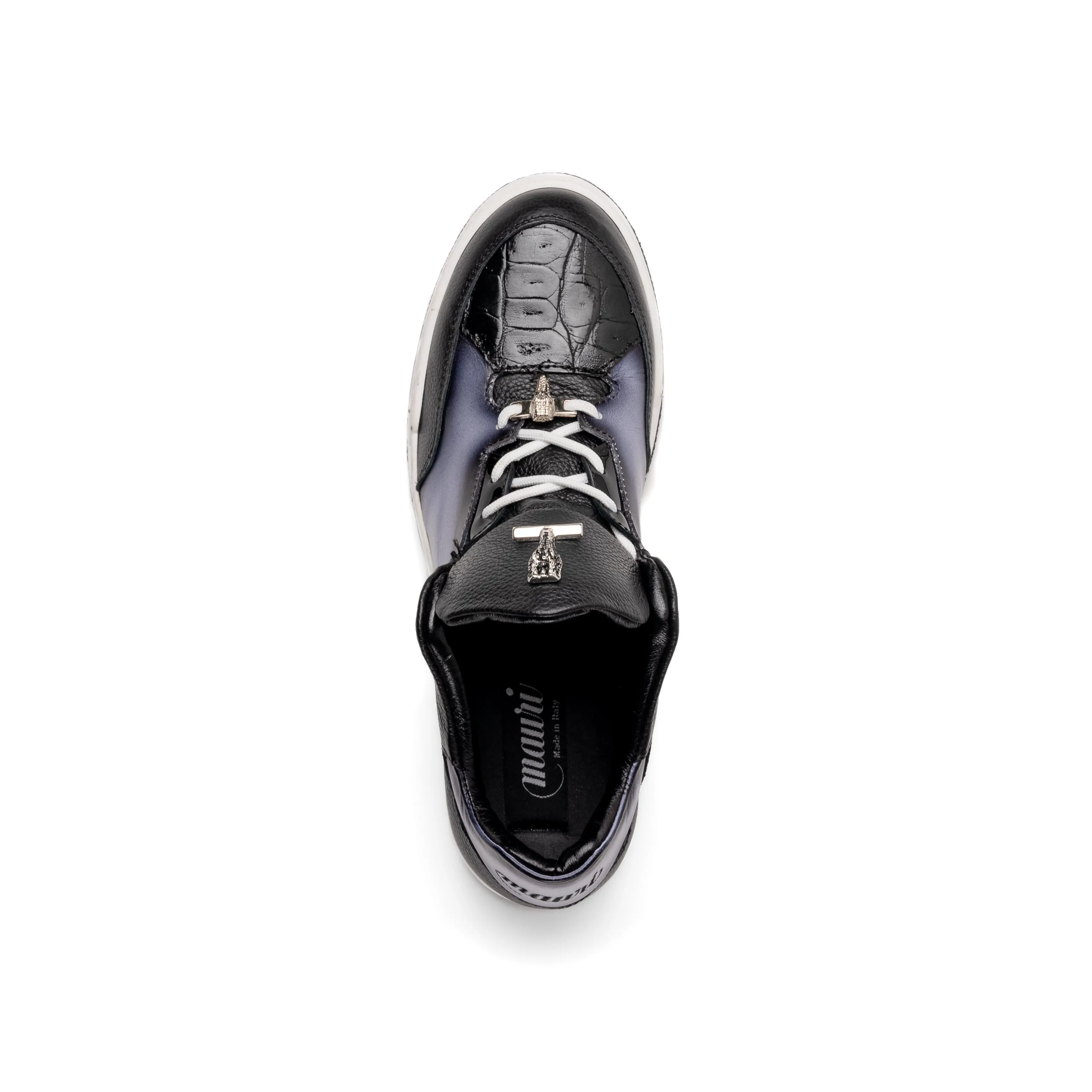 Mauri Shoes Mauri Ghost in Black / White Mens Exotic Crocodile / Time / Nappa Leather Casual Sneakers