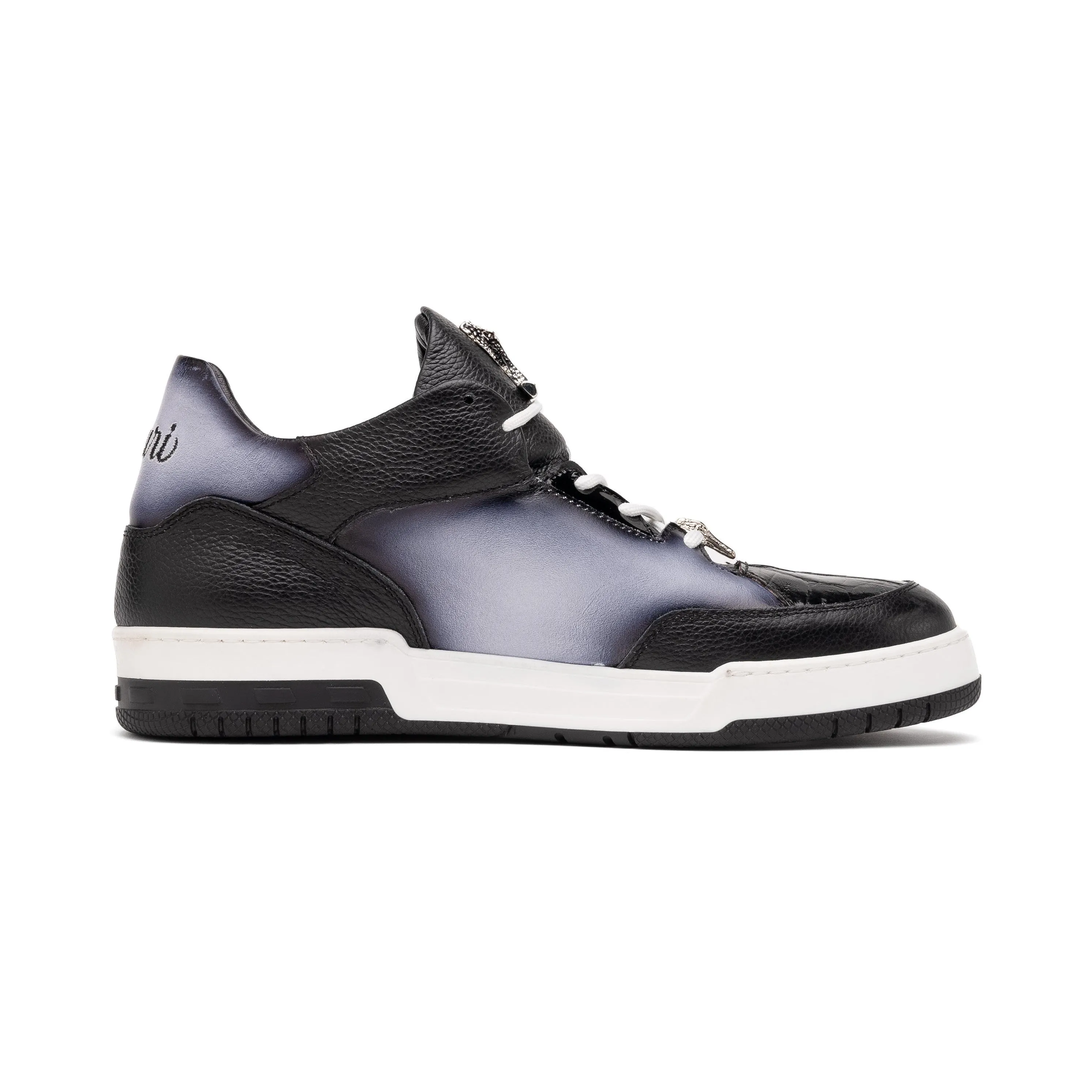Mauri Shoes Mauri Ghost in Black / White Mens Exotic Crocodile / Time / Nappa Leather Casual Sneakers