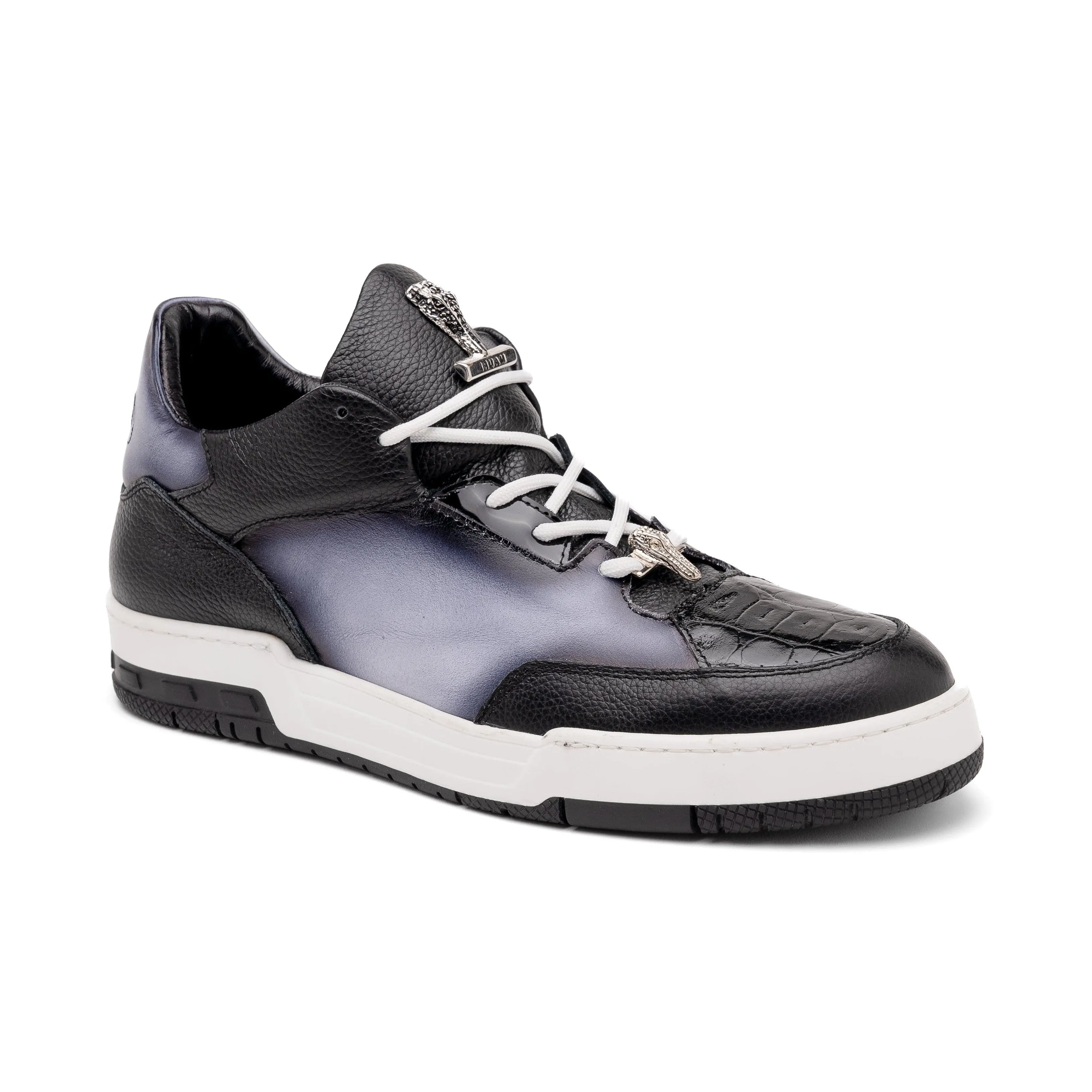 Mauri Shoes Mauri Ghost in Black / White Mens Exotic Crocodile / Time / Nappa Leather Casual Sneakers